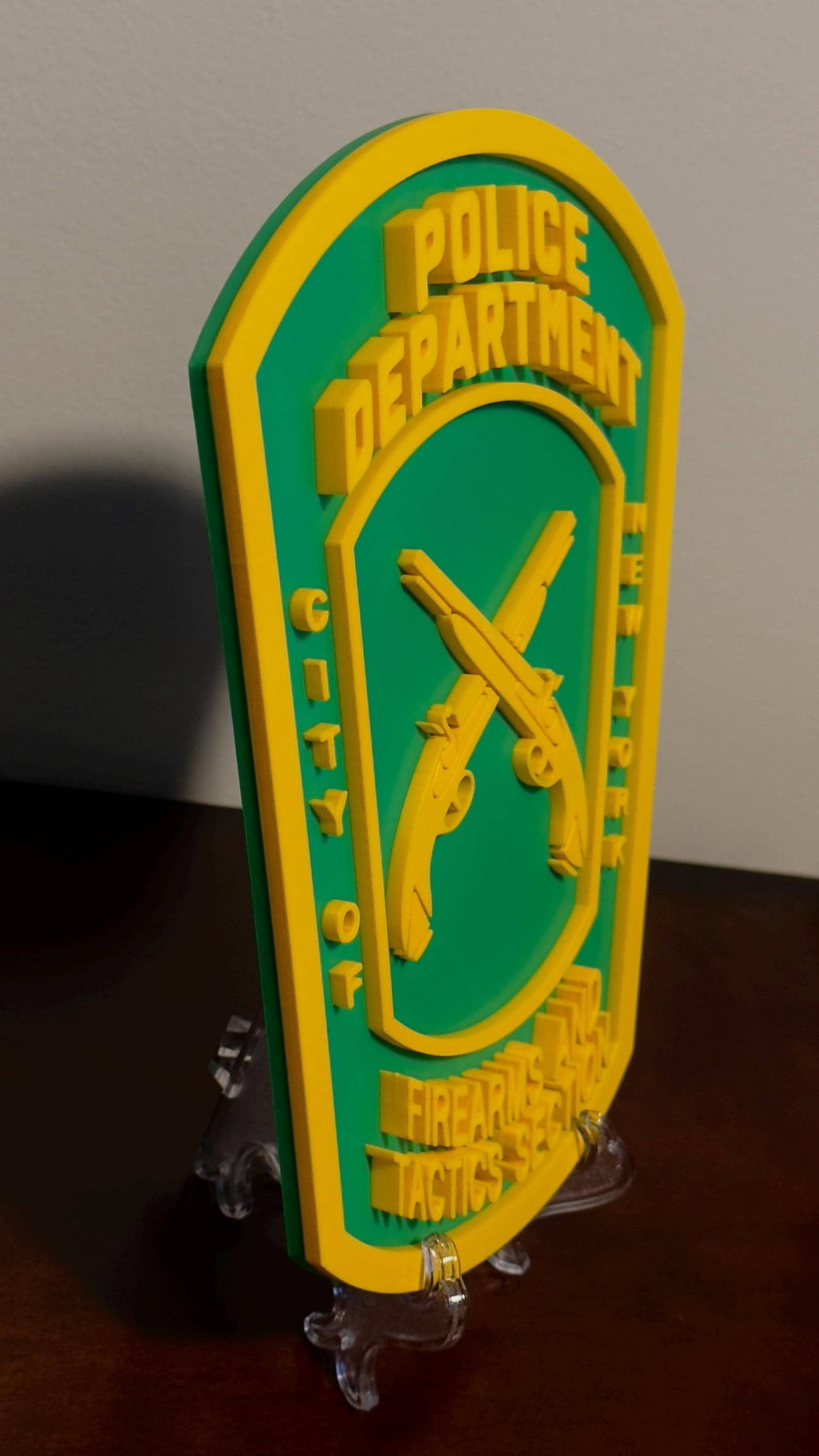 NYPD Firearms & Tactics Plaque: 3D Embossed Police Logo Display