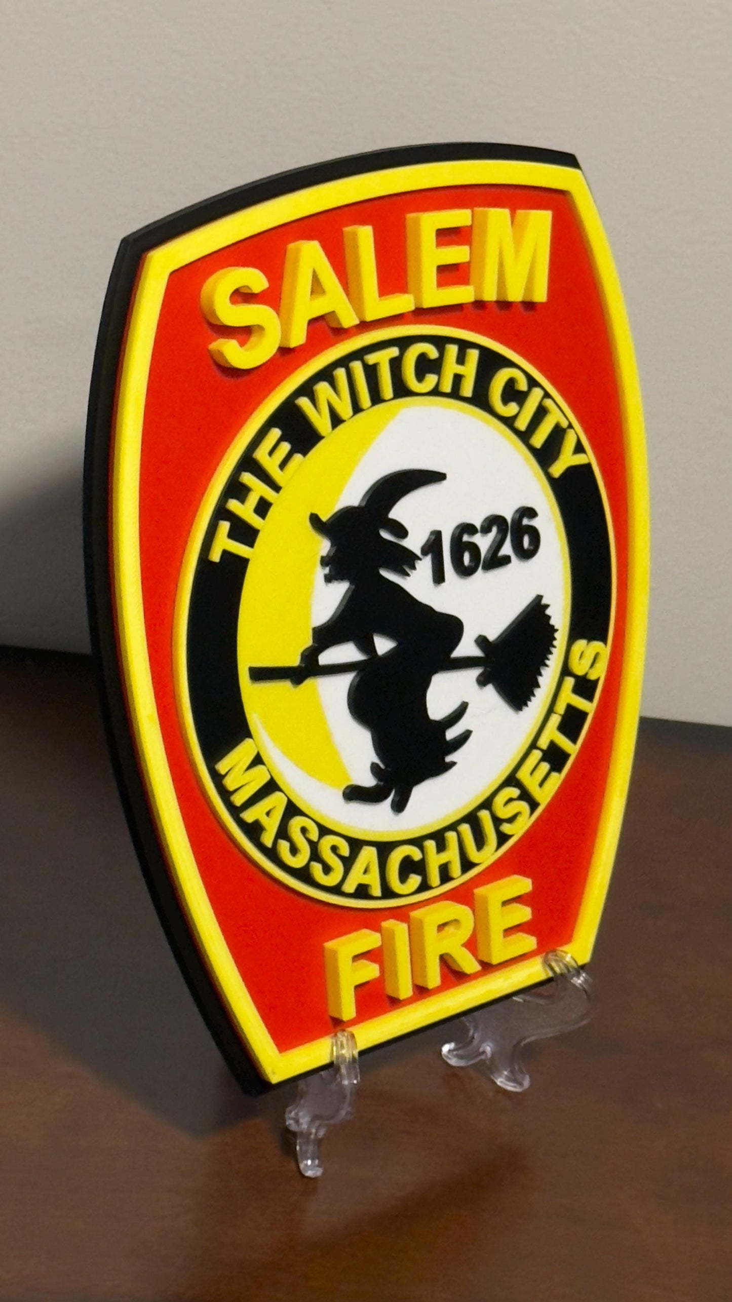 Salem Fire Department 3D Plaque: Massachusetts First Responder Wall Art MA Massachusetts