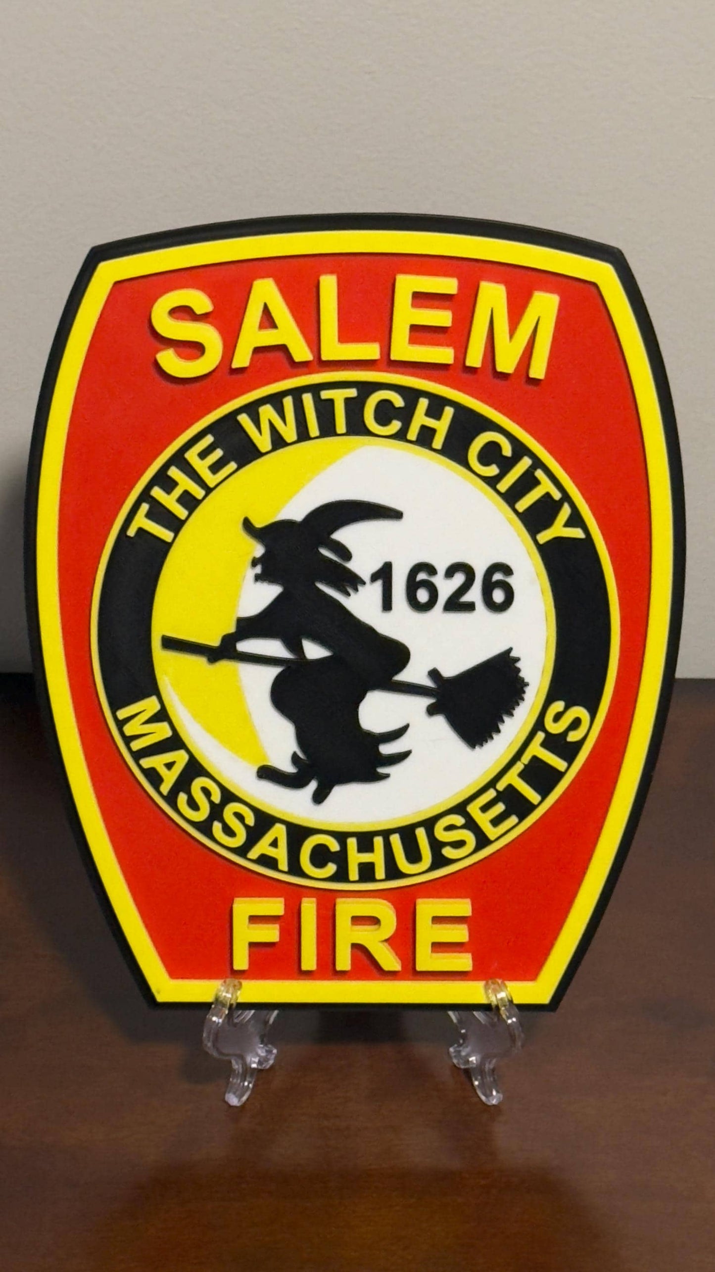 Salem Fire Department 3D Plaque: Massachusetts First Responder Wall Art MA Massachusetts