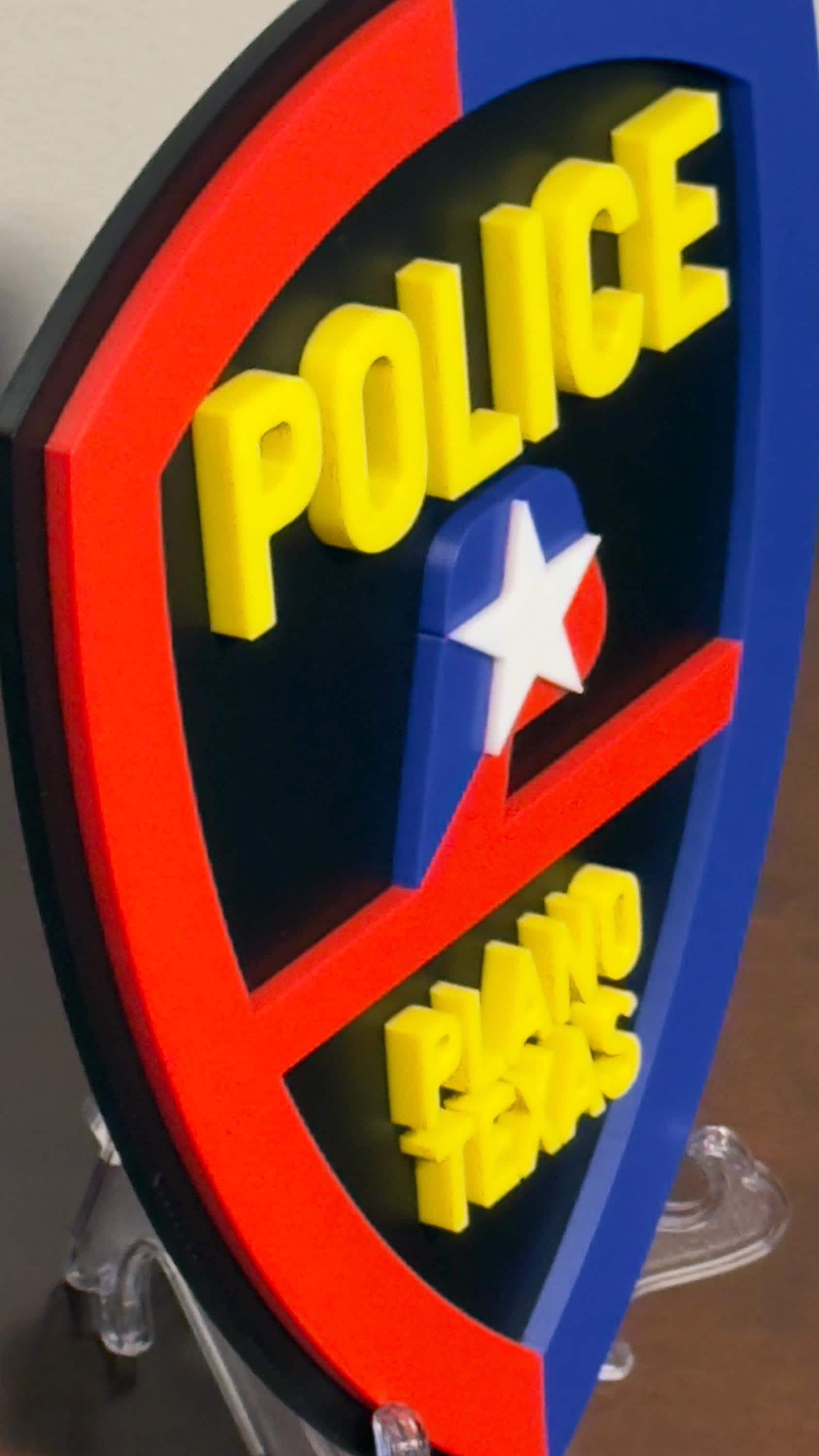 Plano Police Department Logo: 3D Embossed Display Plaque Texas