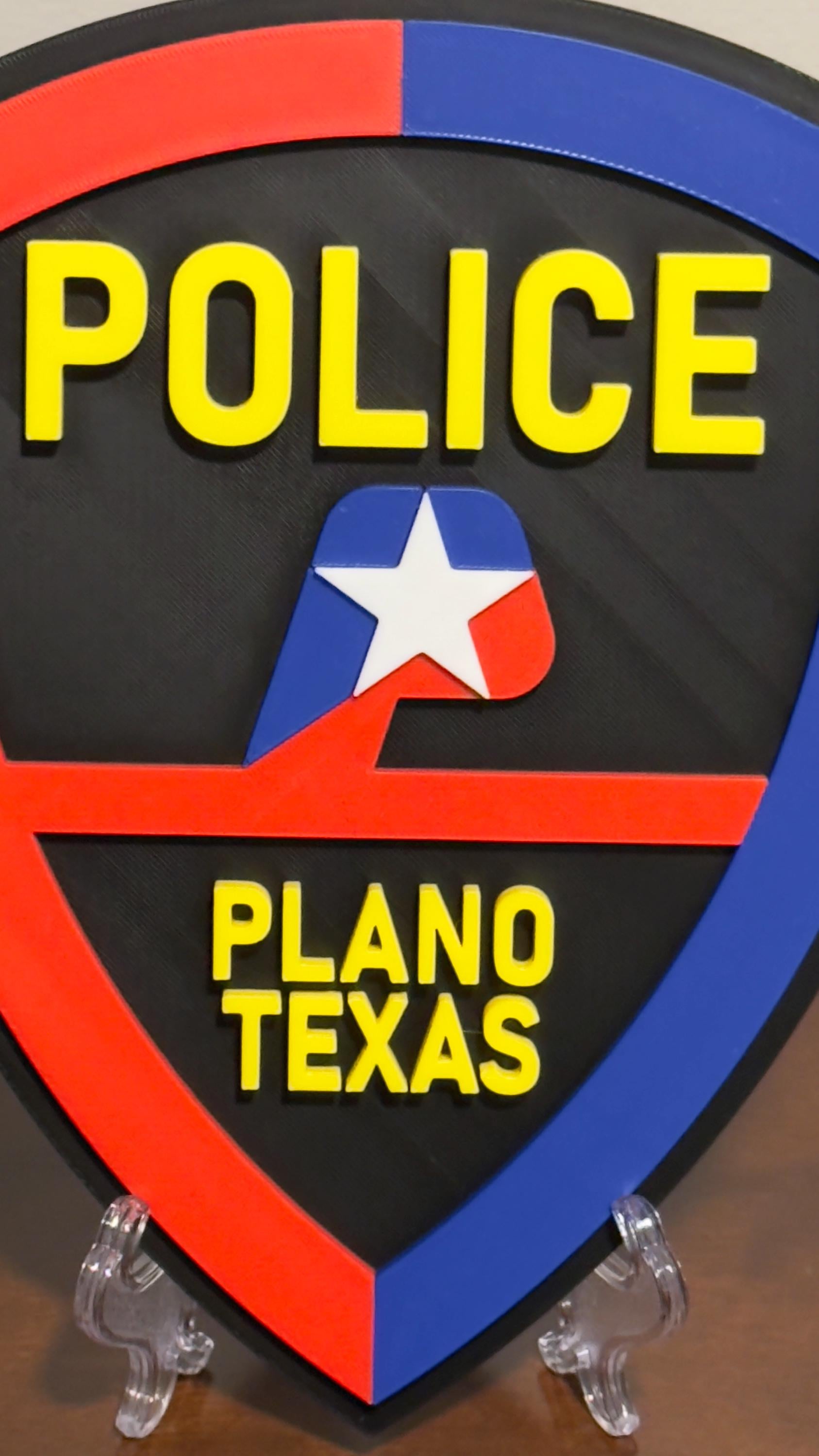 Plano Police Department Logo: 3D Embossed Display Plaque Texas