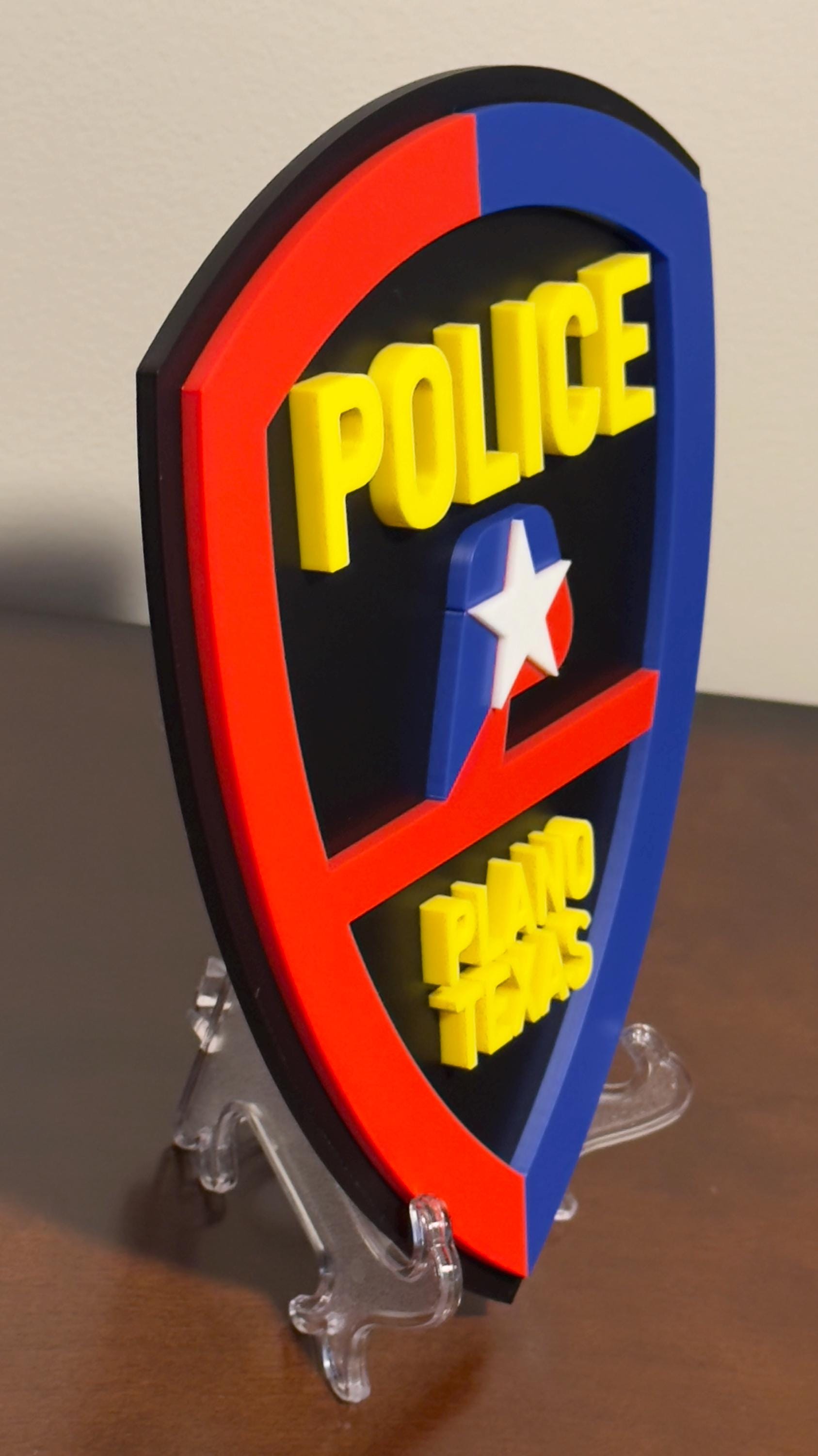 Plano Police Department Logo: 3D Embossed Display Plaque Texas