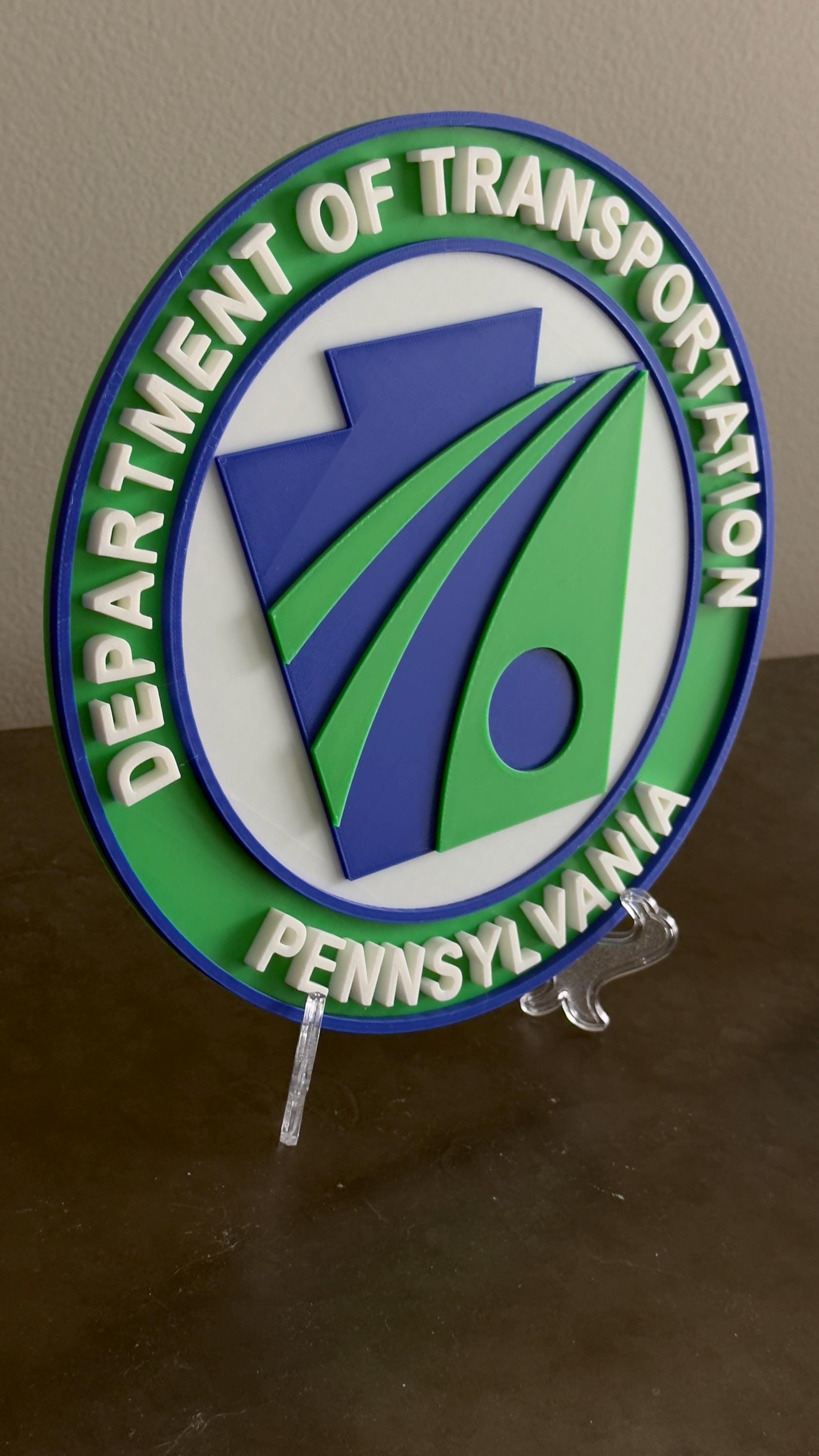 PENNDOT 3D Plaque: Pennsylvania Transportation Wall Display