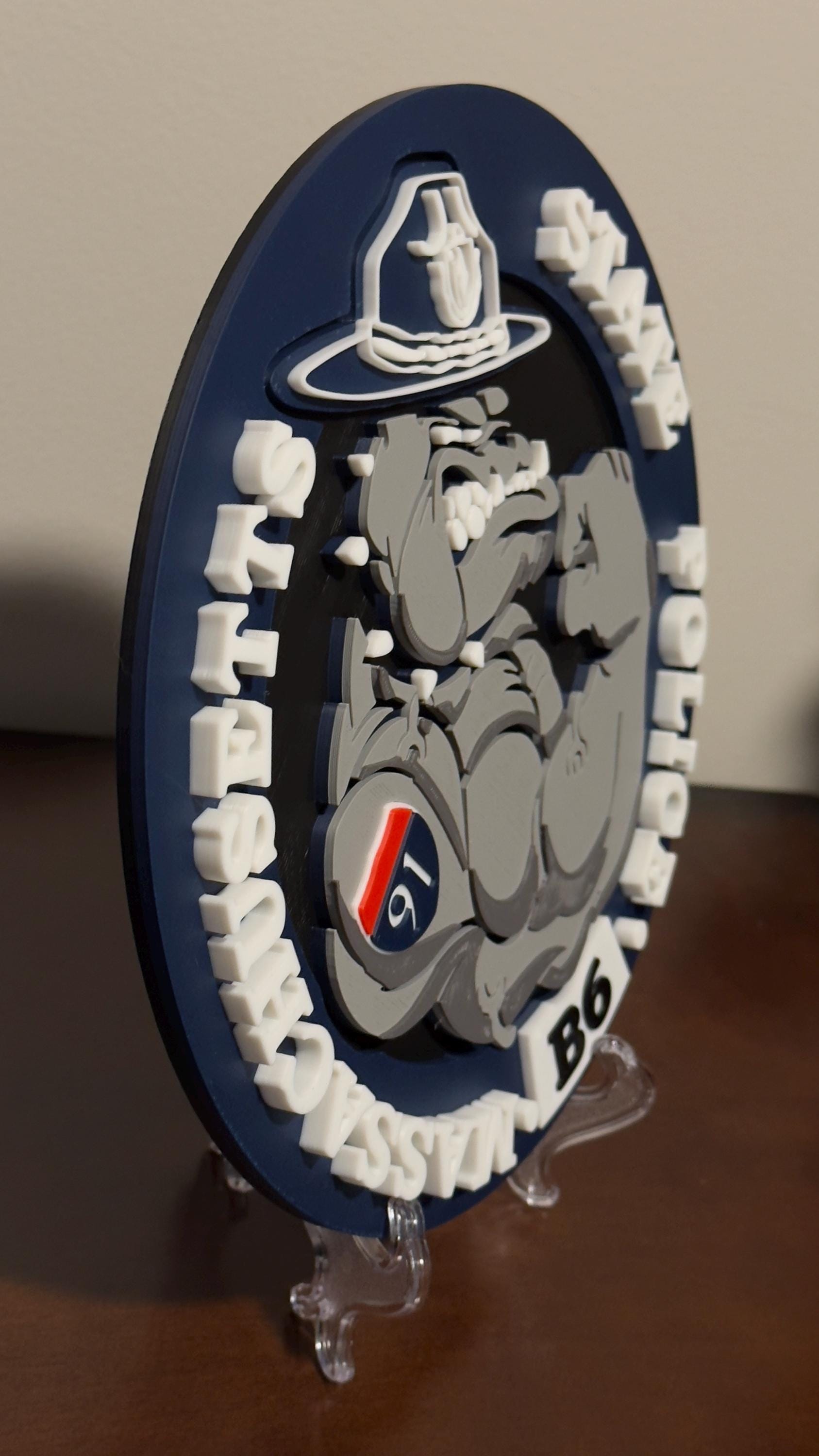 Massachusetts State Police Plaque: 3D Embossed First Responder Tribute