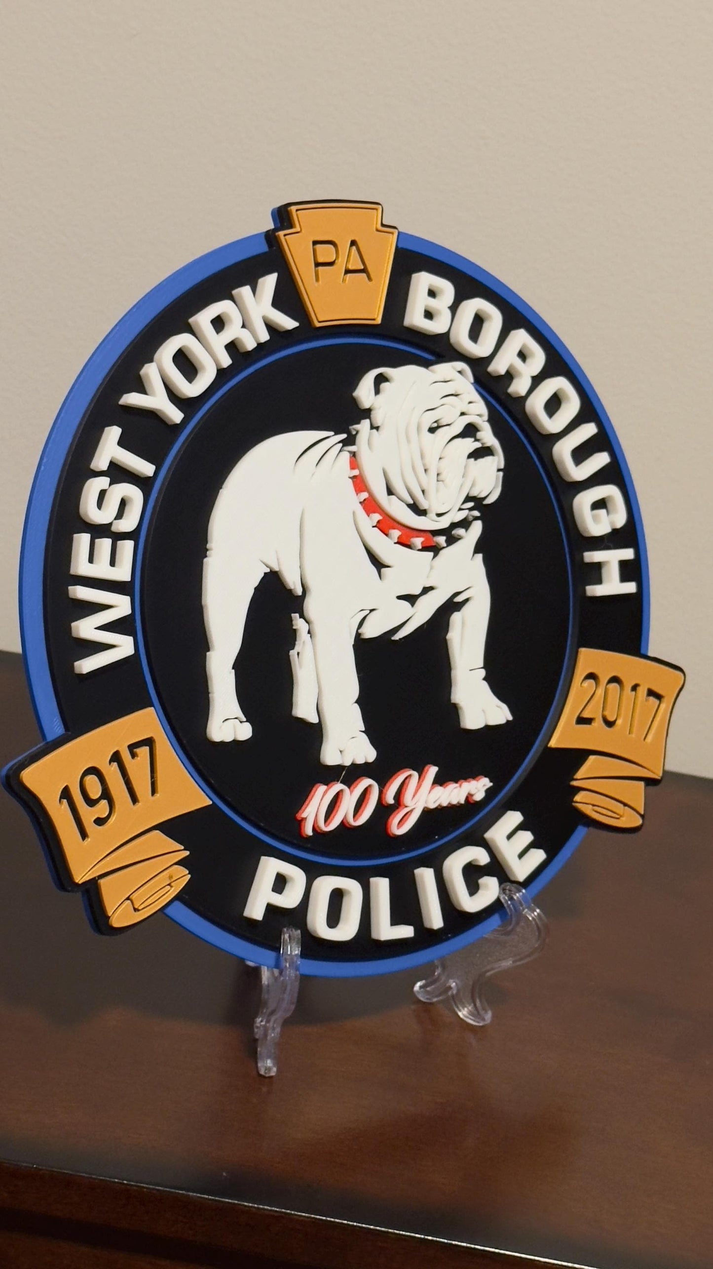 West York Borough Police 3D Embossed Plaque: First Responder Wall Art Pennsylvania