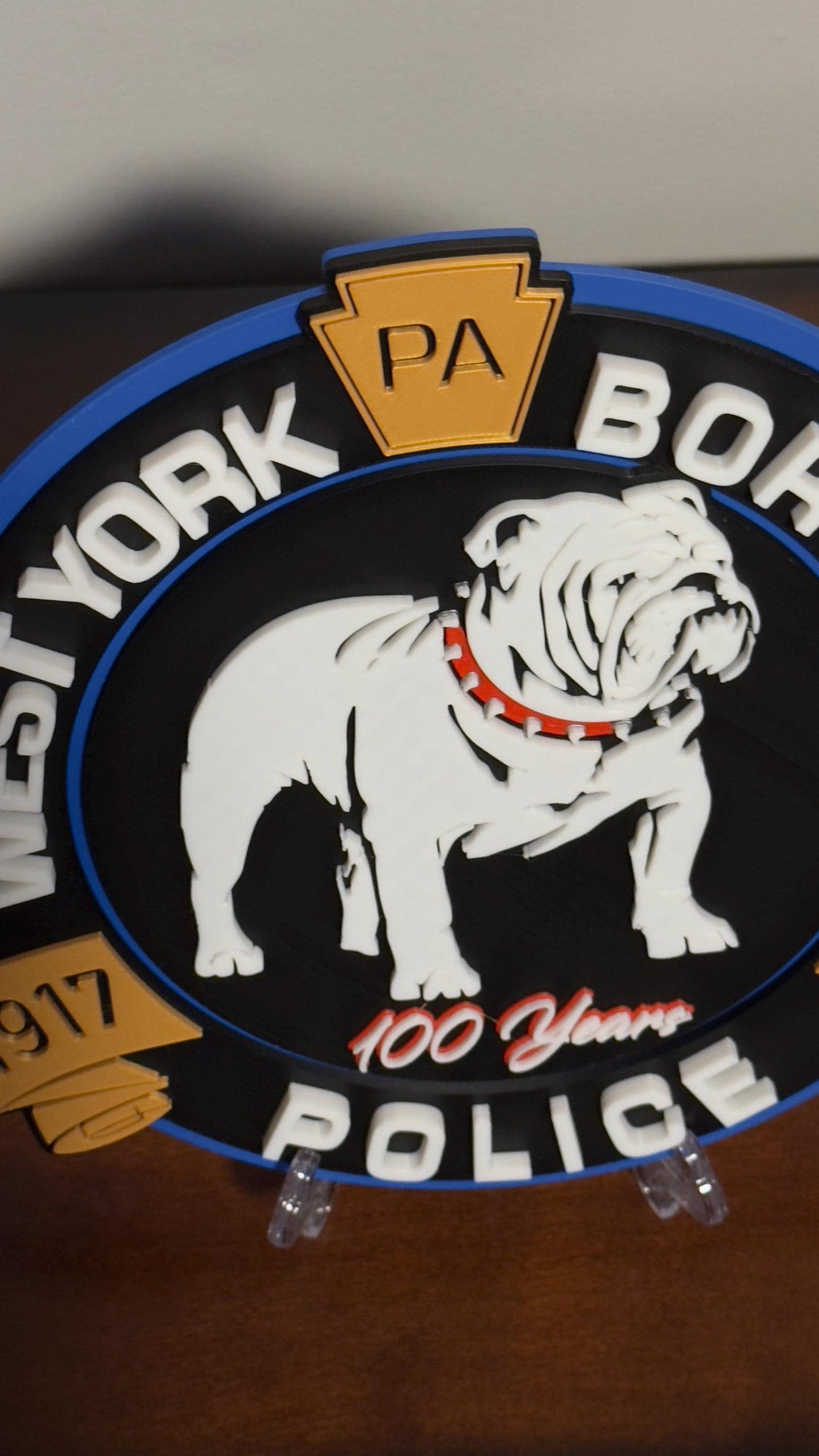 West York Borough Police 3D Embossed Plaque: First Responder Wall Art Pennsylvania