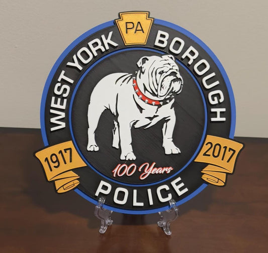 West York Borough Police 3D Embossed Plaque: First Responder Wall Art Pennsylvania