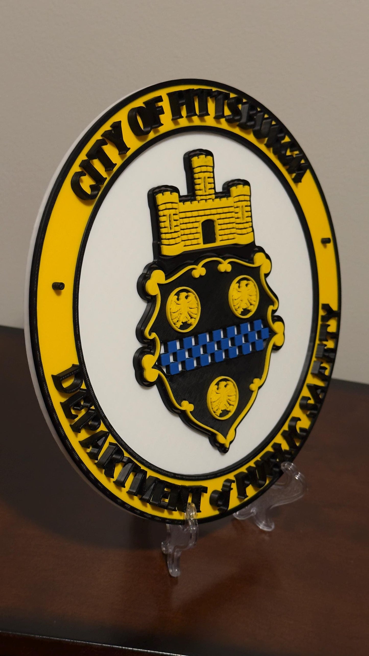 Pittsburgh Bureau of Public Safety 3D Plaque First Responder Wall Art Display Plaque Pennsylvania