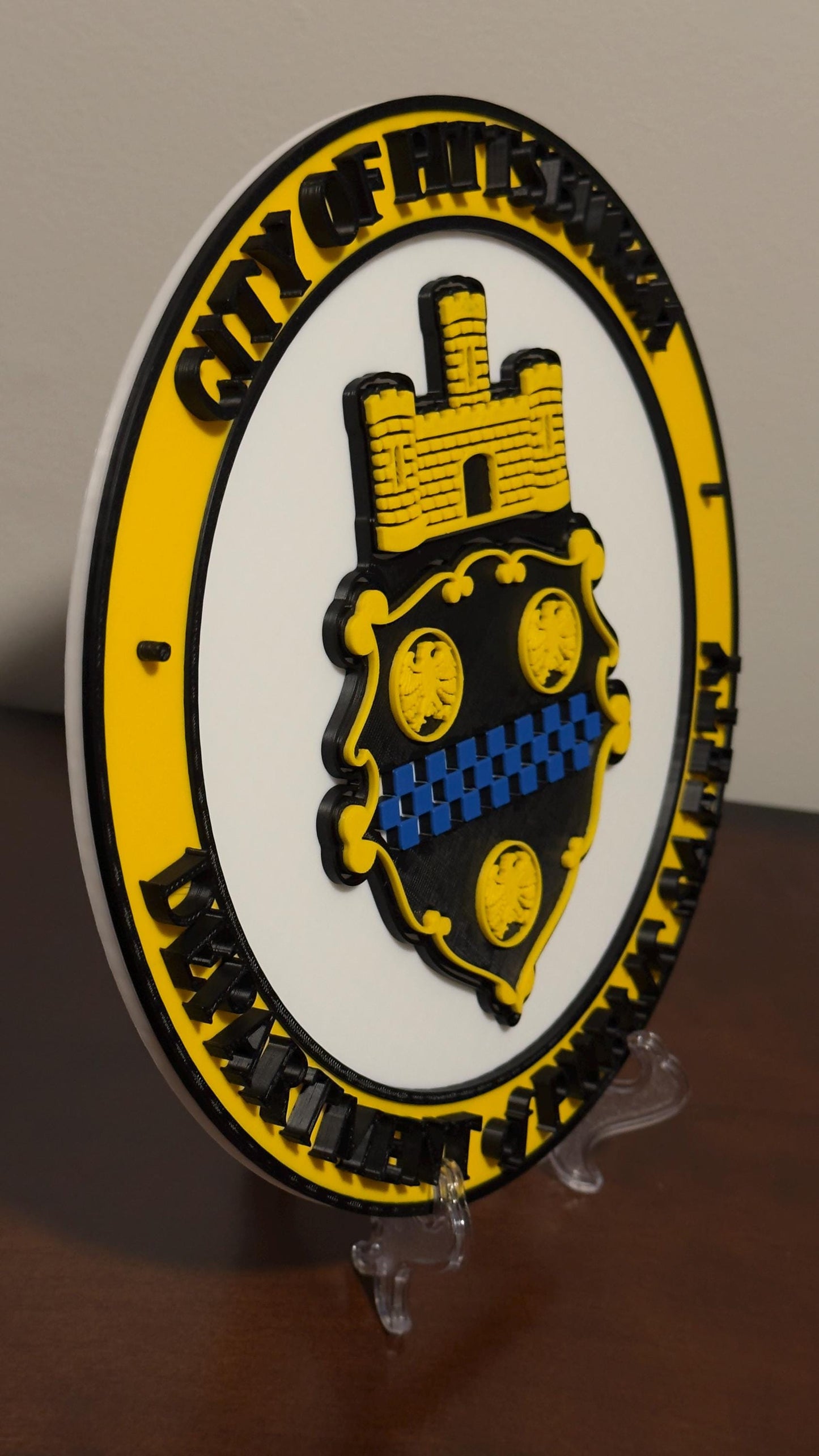 Pittsburgh Bureau of Public Safety 3D Plaque First Responder Wall Art Display Plaque Pennsylvania