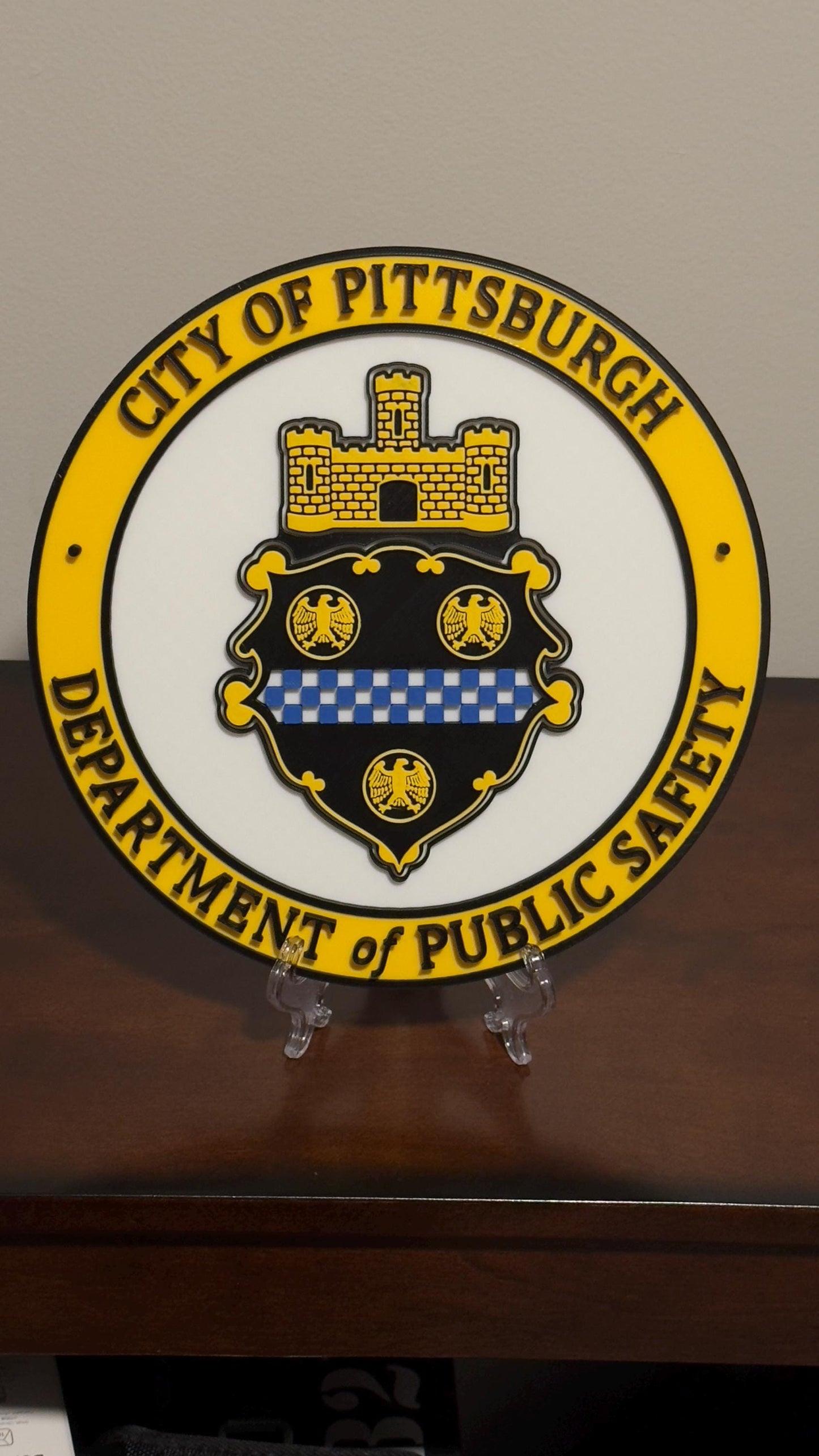Pittsburgh Bureau of Public Safety 3D Plaque First Responder Wall Art Display Plaque Pennsylvania
