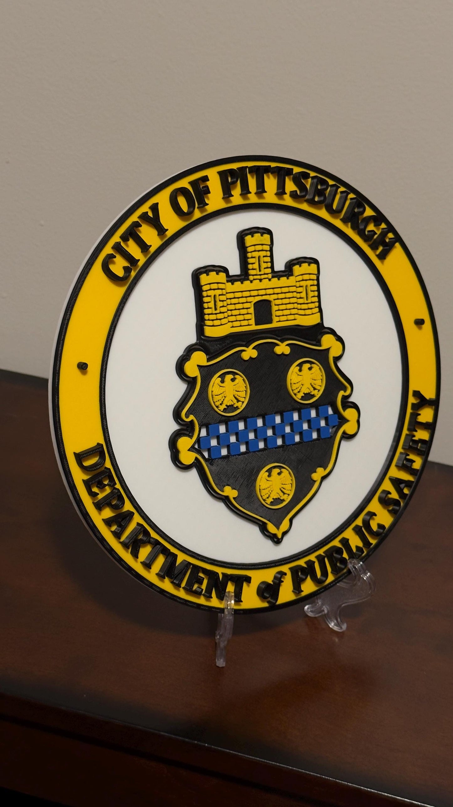 Pittsburgh Bureau of Public Safety 3D Plaque First Responder Wall Art Display Plaque Pennsylvania