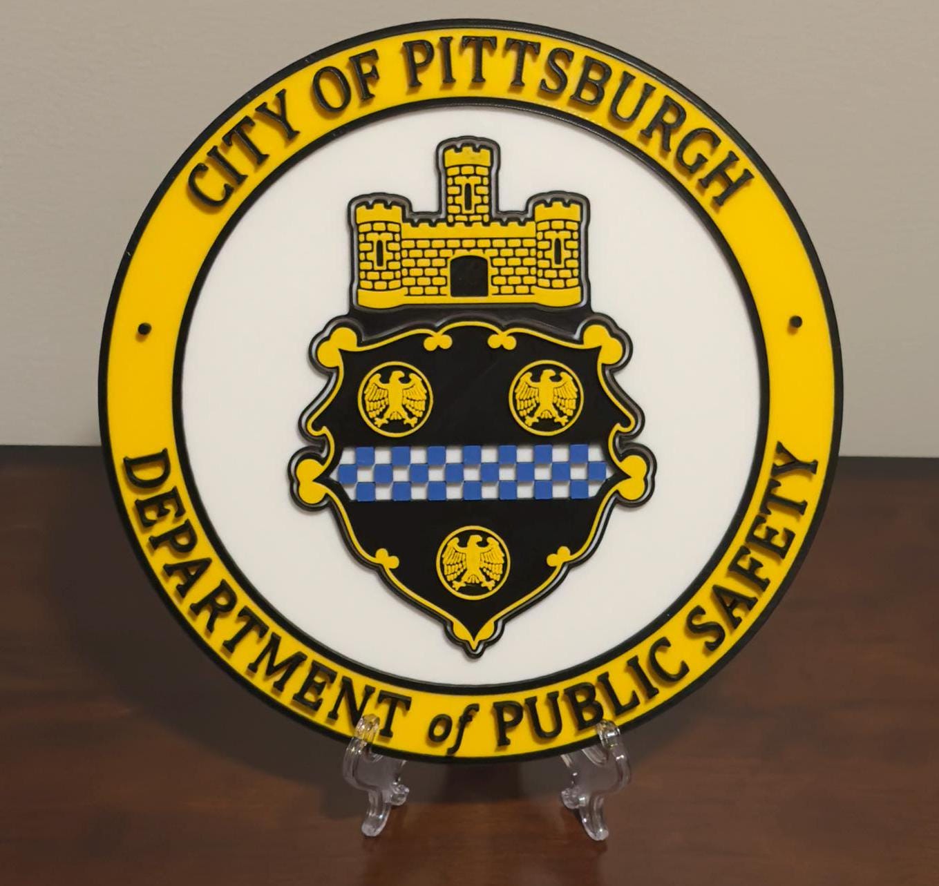 Pittsburgh Bureau of Public Safety 3D Plaque First Responder Wall Art Display Plaque Pennsylvania