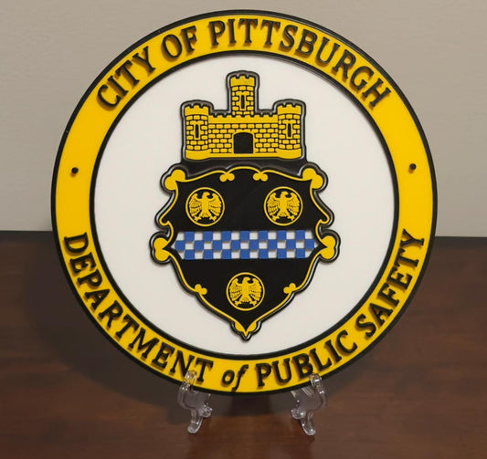 Pittsburgh Bureau of Public Safety 3D Plaque First Responder Wall Art Display Plaque Pennsylvania