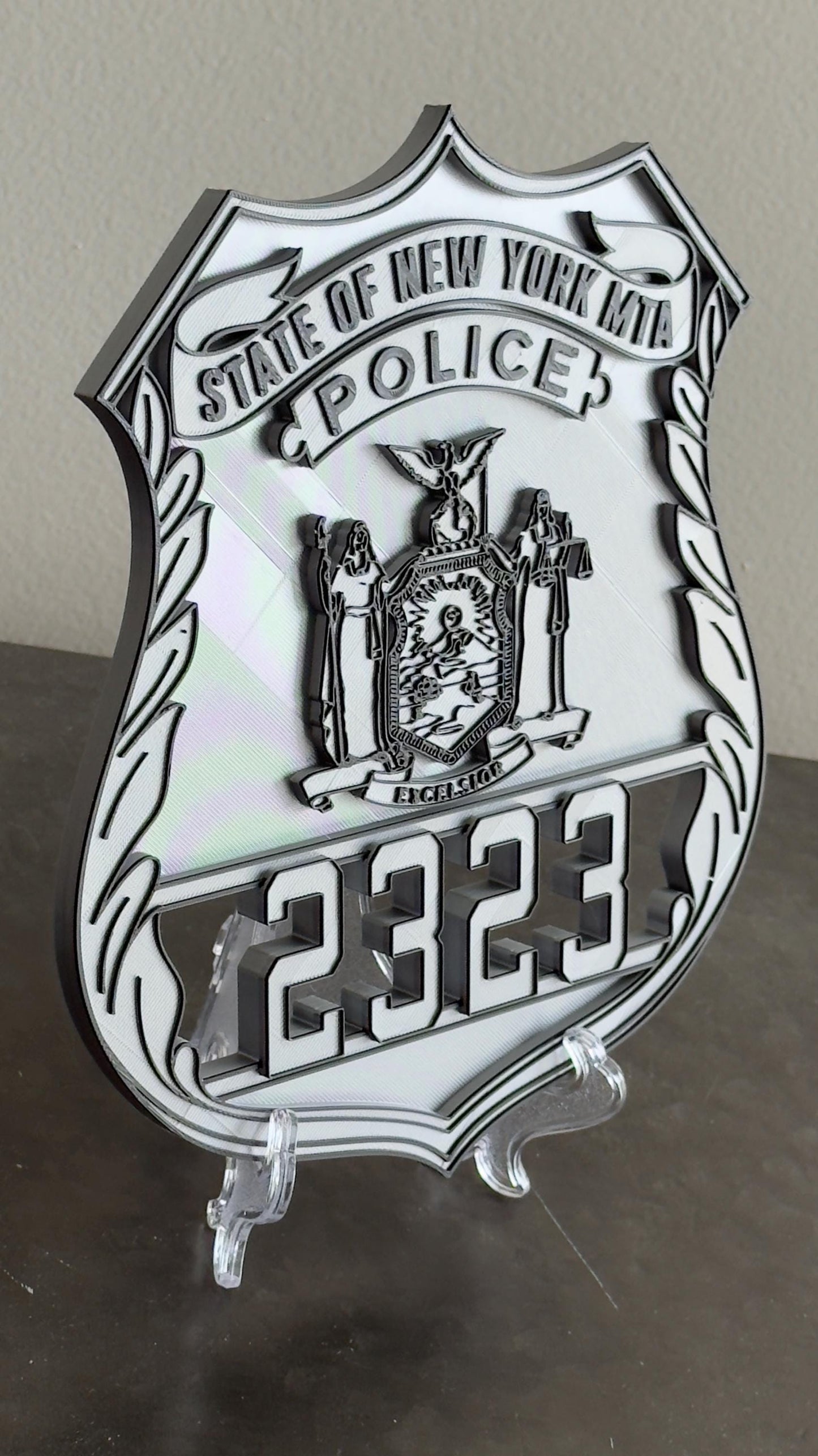NYS MTA Police Officer Shield Plaque: First Responder Wall Art New York