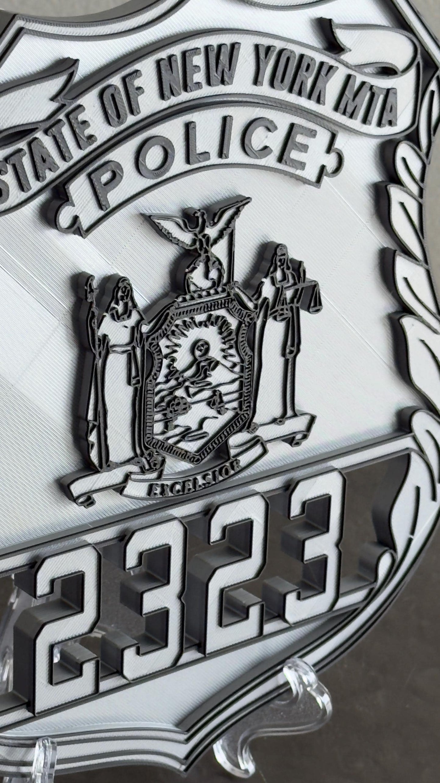 NYS MTA Police Officer Shield Plaque: First Responder Wall Art New York