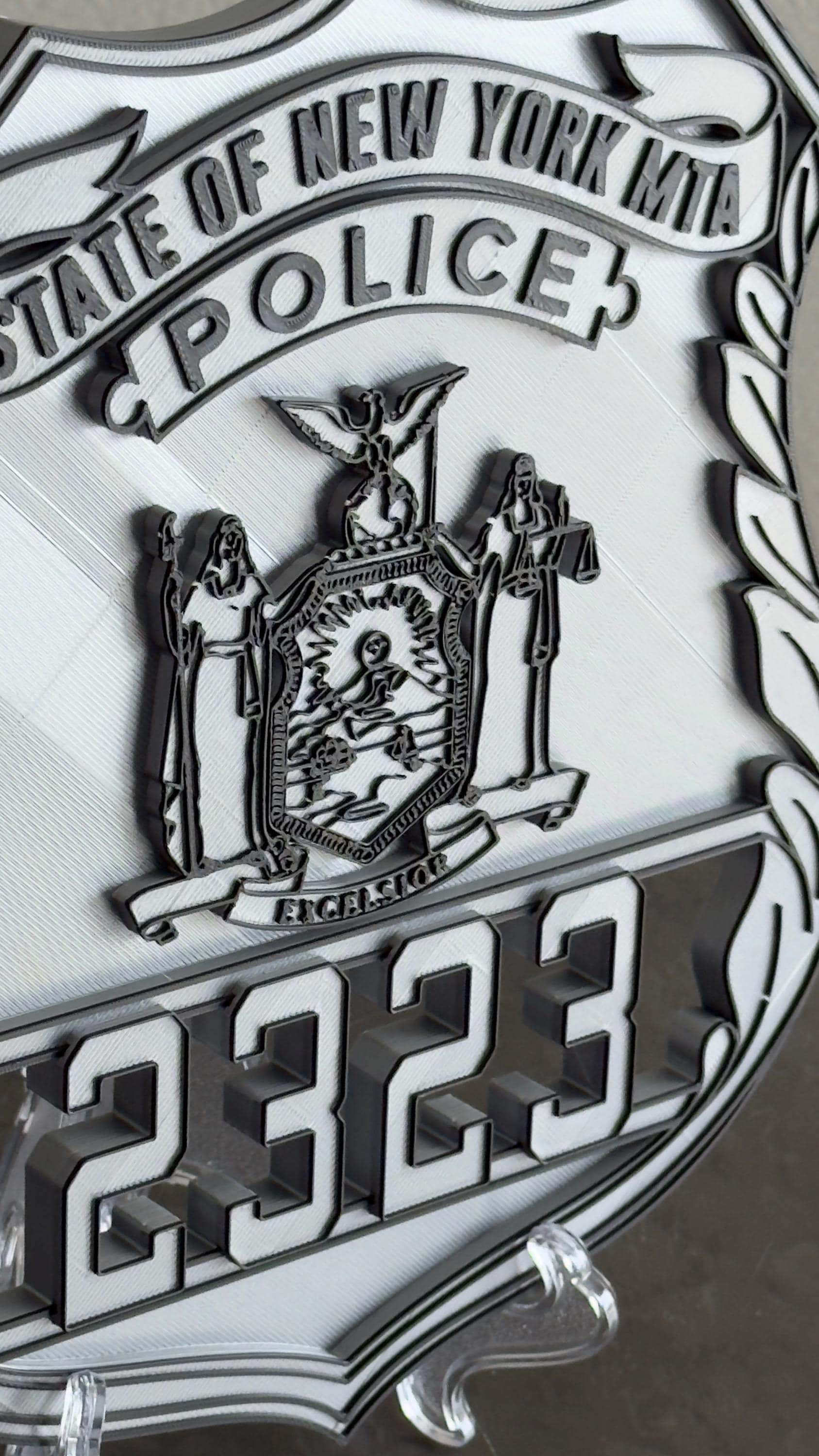 NYS MTA Police Officer Shield Plaque: First Responder Wall Art New York