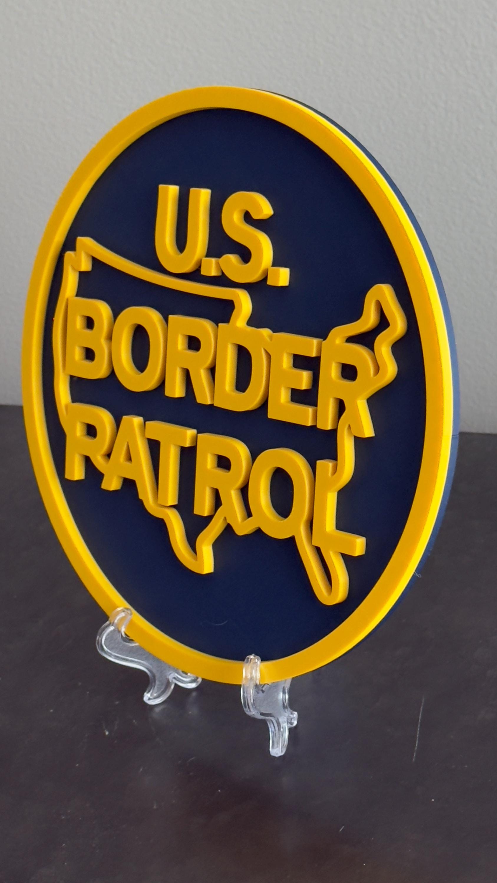 US Border Patrol 3D Embossed Plaque: First Responder Wall Decor Government