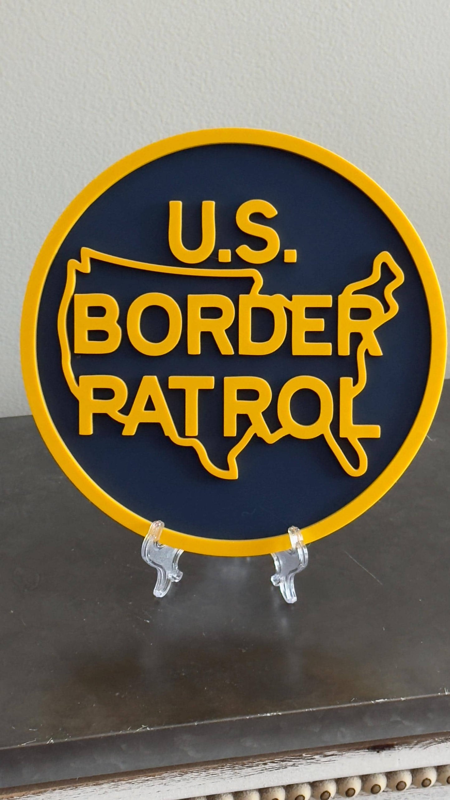 US Border Patrol 3D Embossed Plaque: First Responder Wall Decor Government