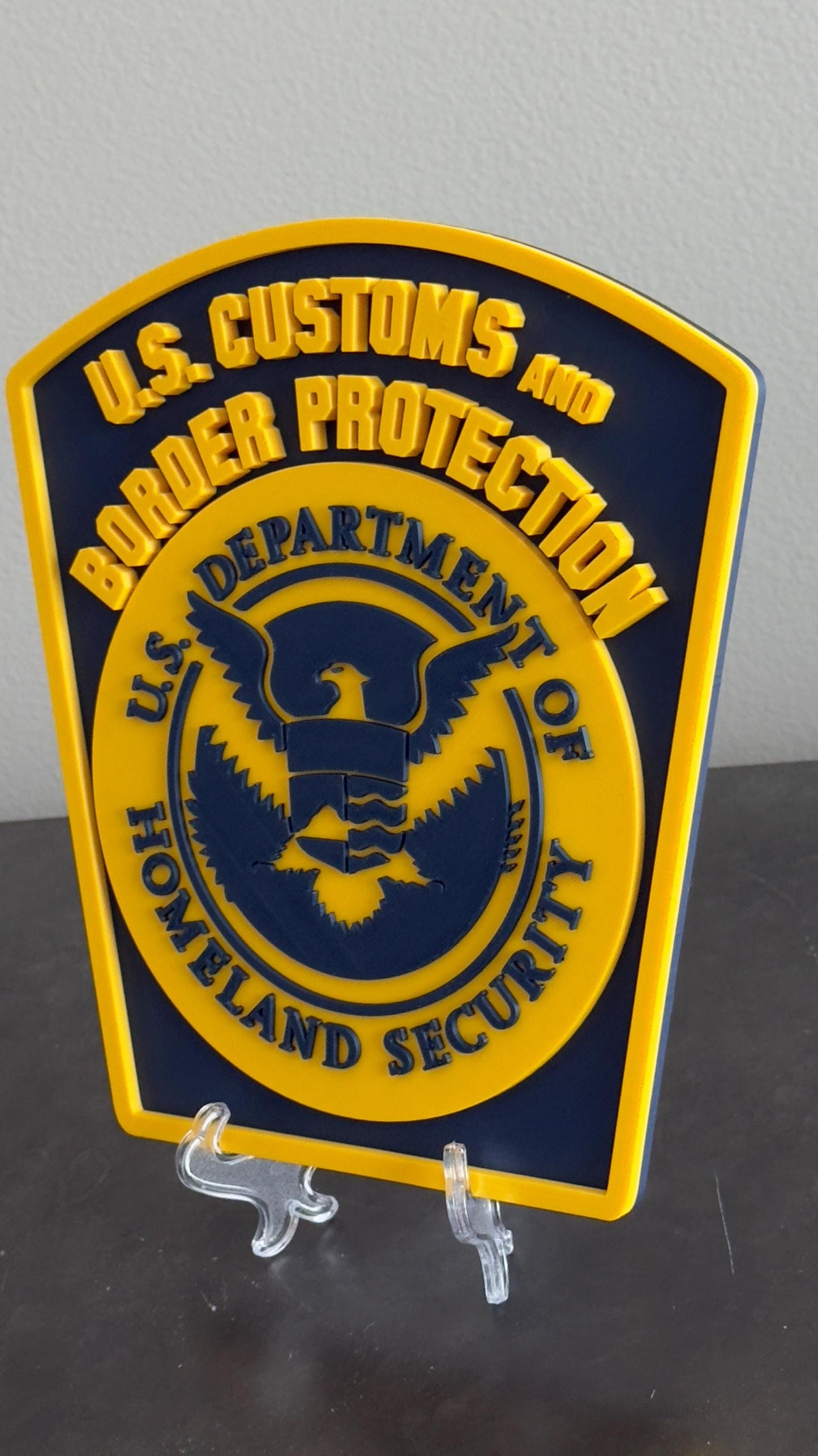 US Customs and Border Protection 3D Embossed Plaque: First Responder Wall Decor Government