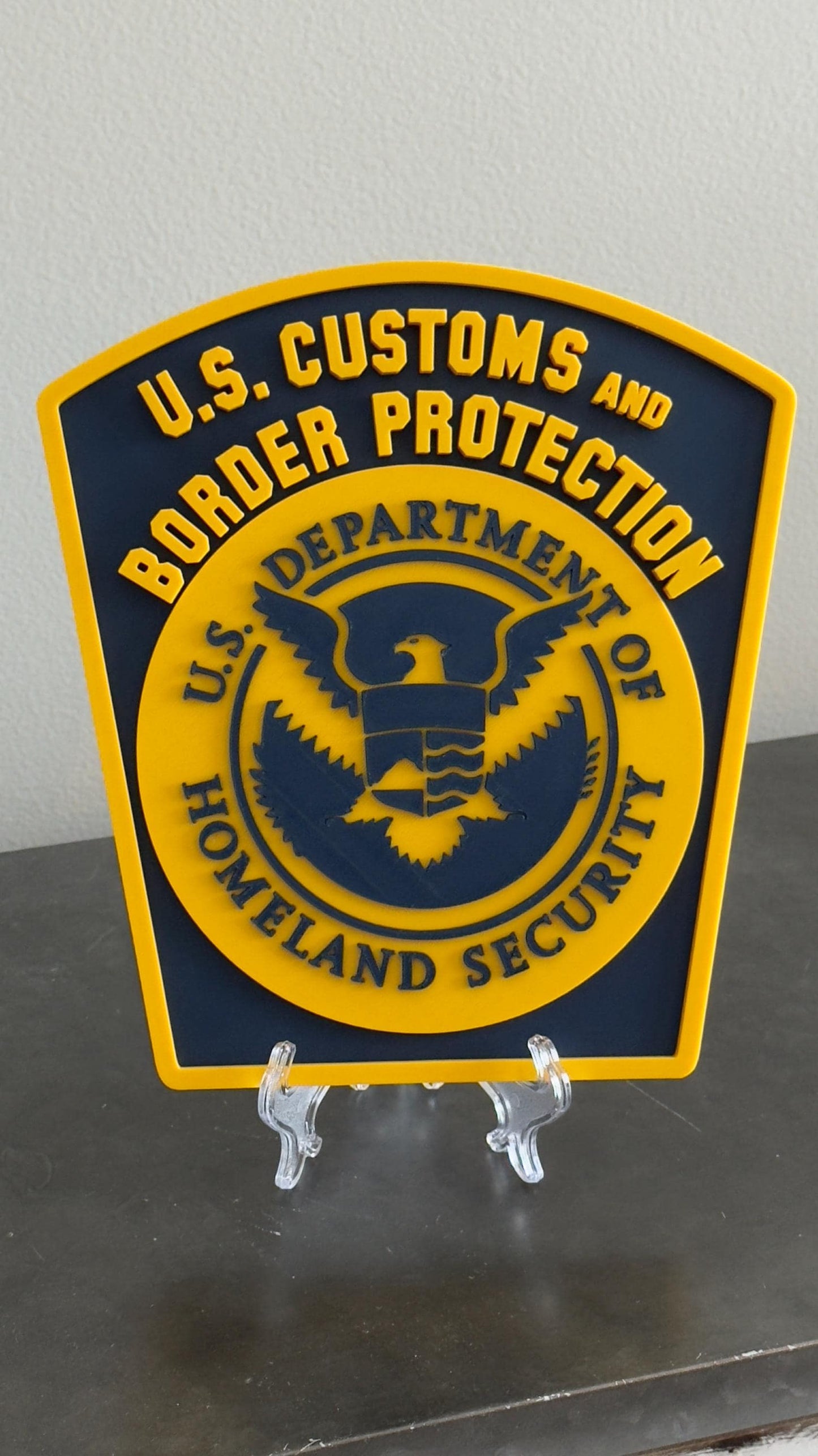US Customs and Border Protection 3D Embossed Plaque: First Responder Wall Decor Government