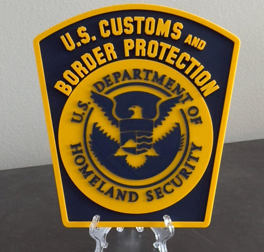 US Customs and Border Protection 3D Embossed Plaque: First Responder Wall Decor Government