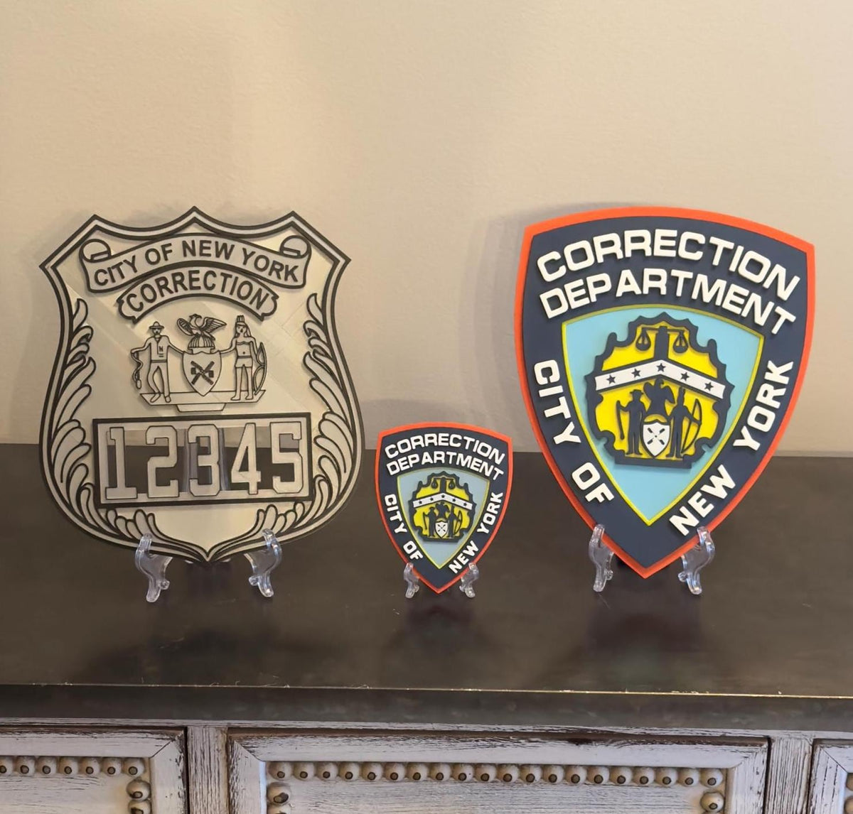 NYC Department of Corrections Plaque, 3D Embossed Tribute (Wall or Desk) New York