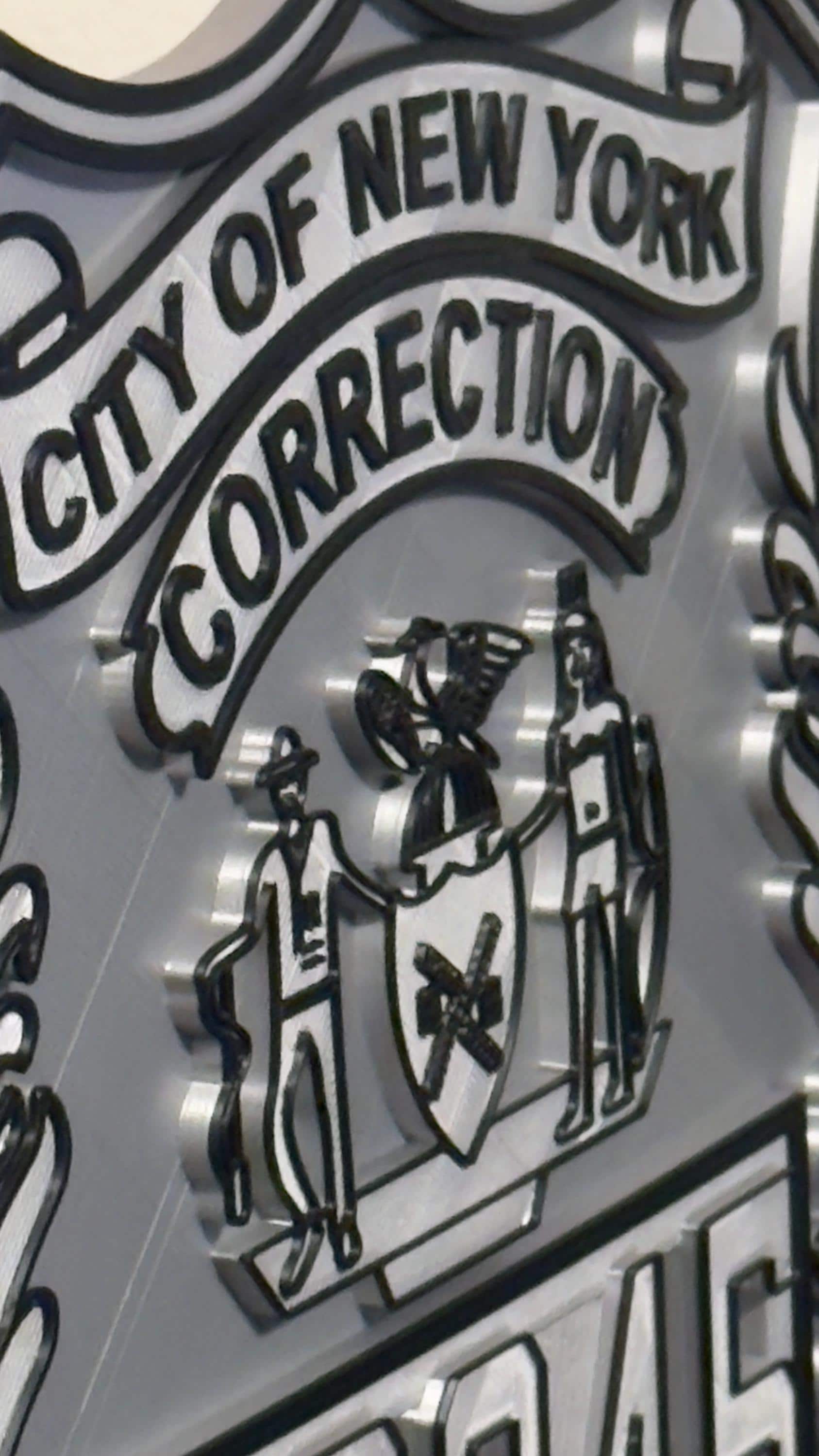 Corrections Officer Shield Plaque: NYC 3D Replica (9 Inch Display) New York
