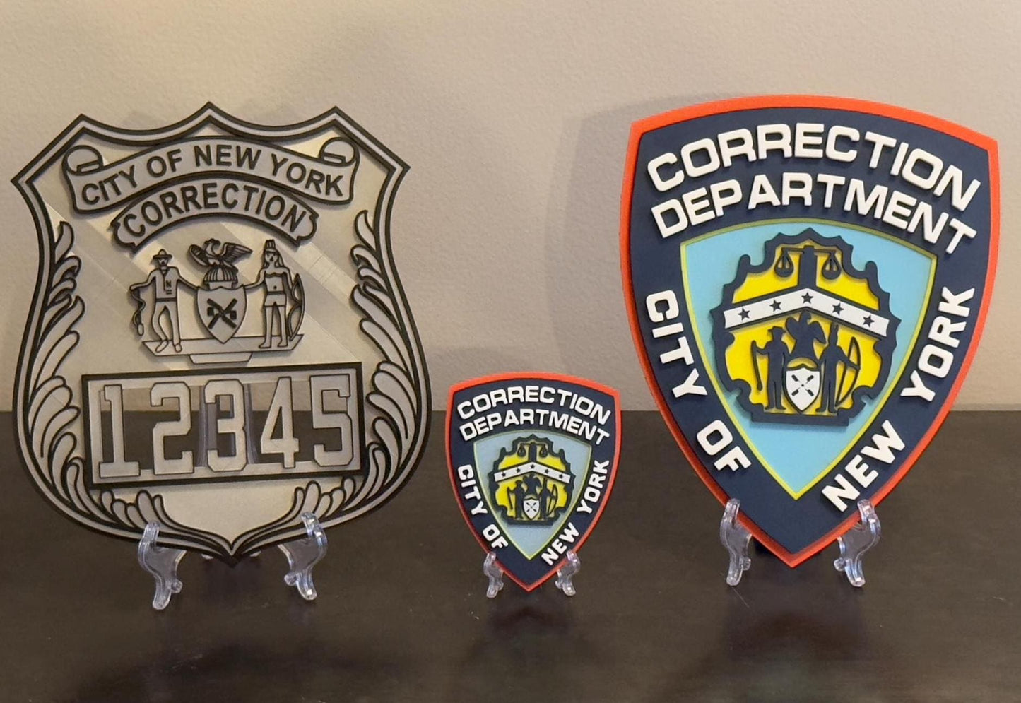 Corrections Officer Shield Plaque: NYC 3D Replica (9 Inch Display) New York