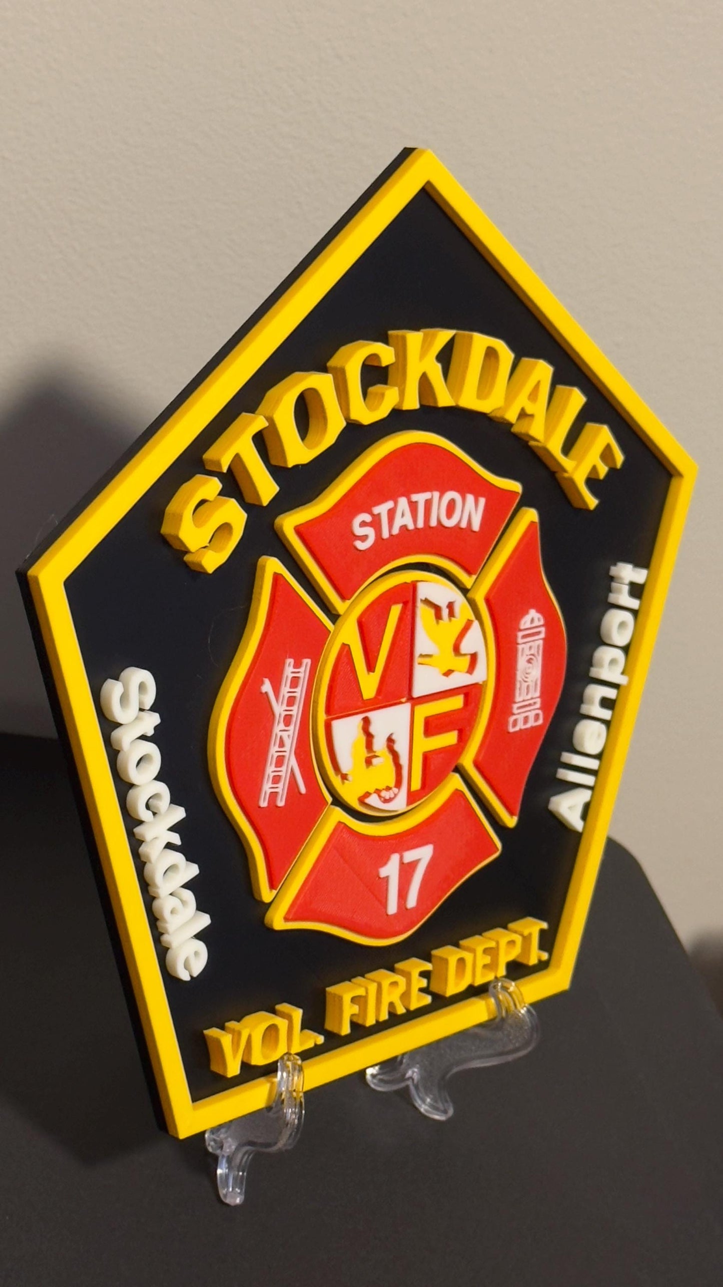 Fire Department Plaque: Stockdale Allenport PA, First Responder Wall Art Pennsylvania