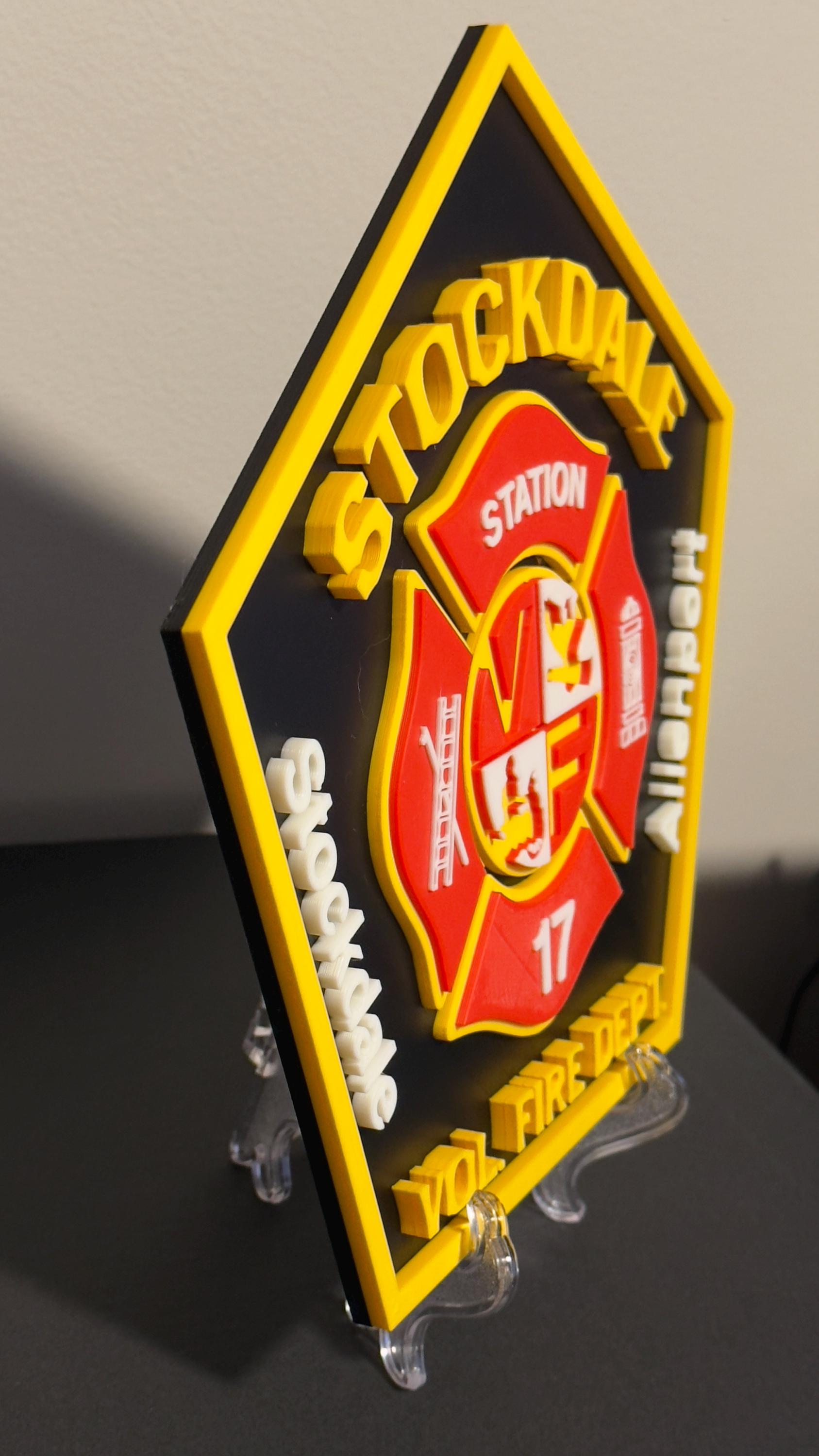 Fire Department Plaque: Stockdale Allenport PA, First Responder Wall Art Pennsylvania