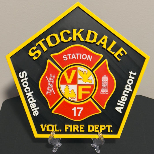 Fire Department Plaque: Stockdale Allenport PA, First Responder Wall Art Pennsylvania