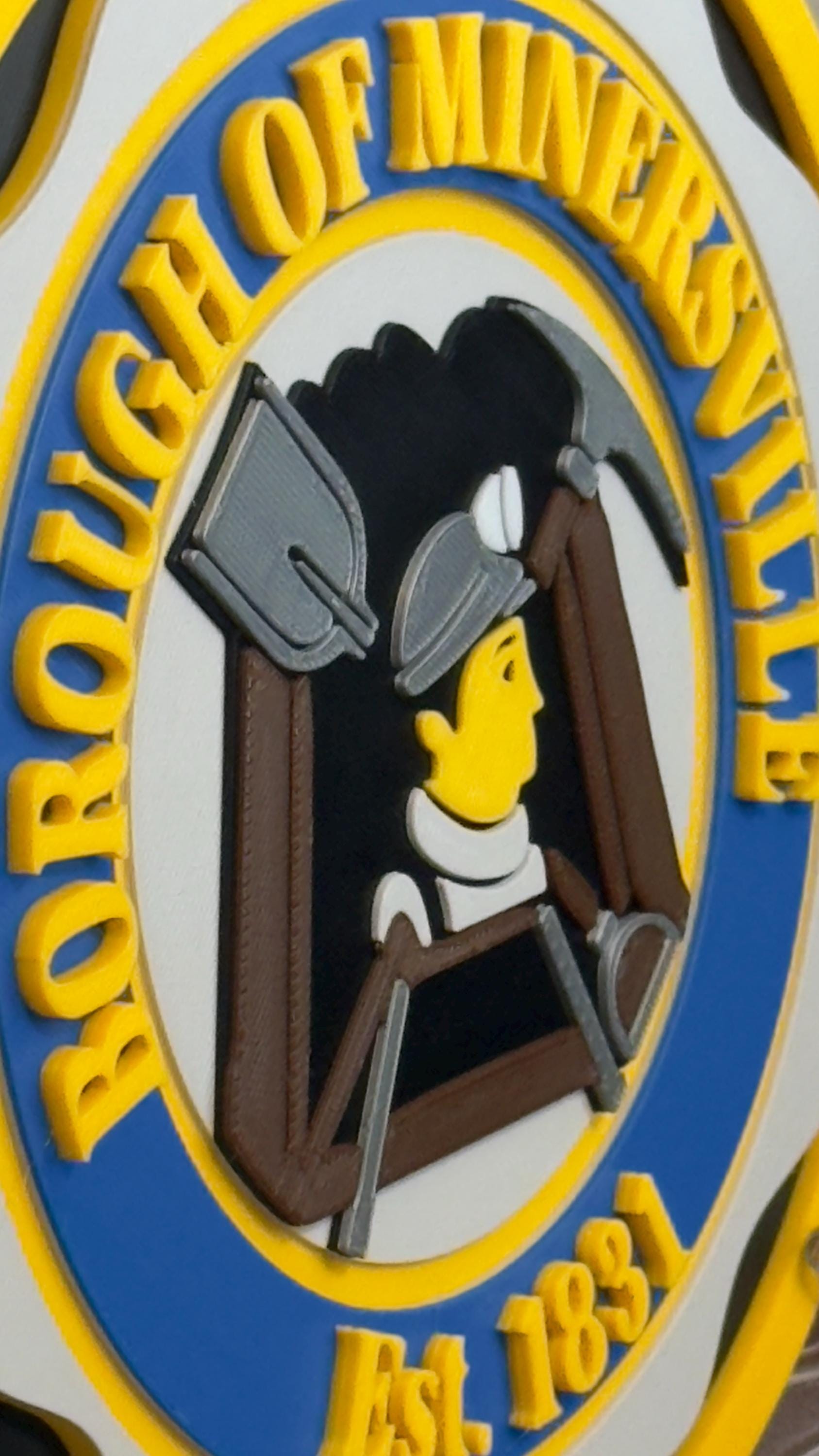 Minersville Police Department 3D Embossed Display Plaque: First Responder Wall Art Pennsylvania