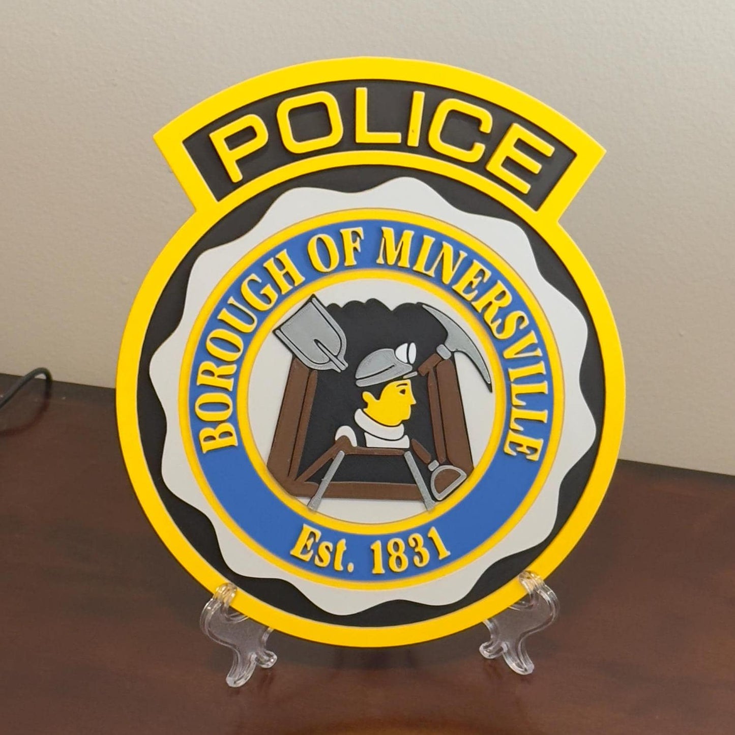 Minersville Police Department 3D Embossed Display Plaque: First Responder Wall Art Pennsylvania