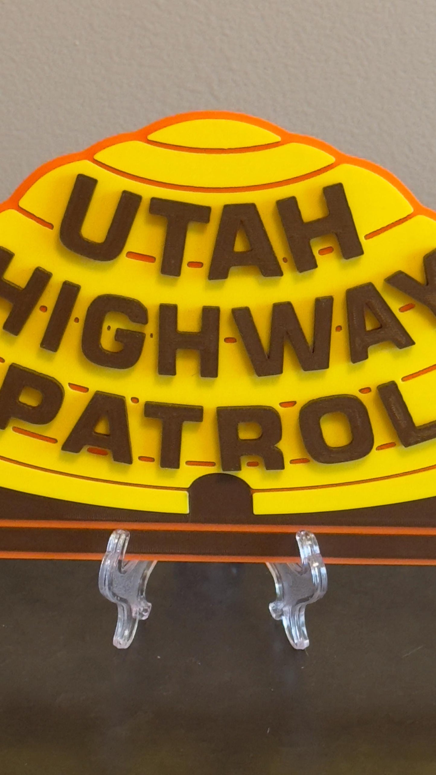 Utah Highway Patrol Bee Hive Plaque: 3D Embossed First Responder Wall Art
