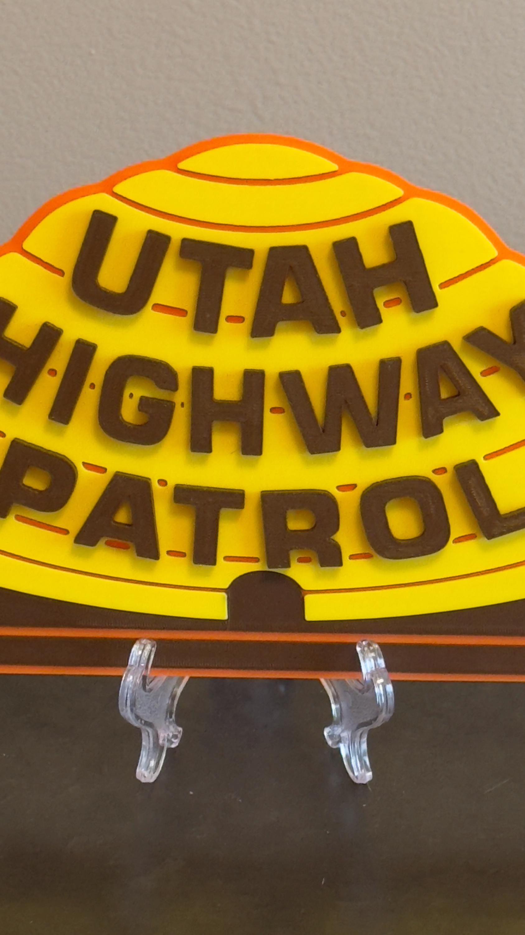 Utah Highway Patrol Bee Hive Plaque: 3D Embossed First Responder Wall Art