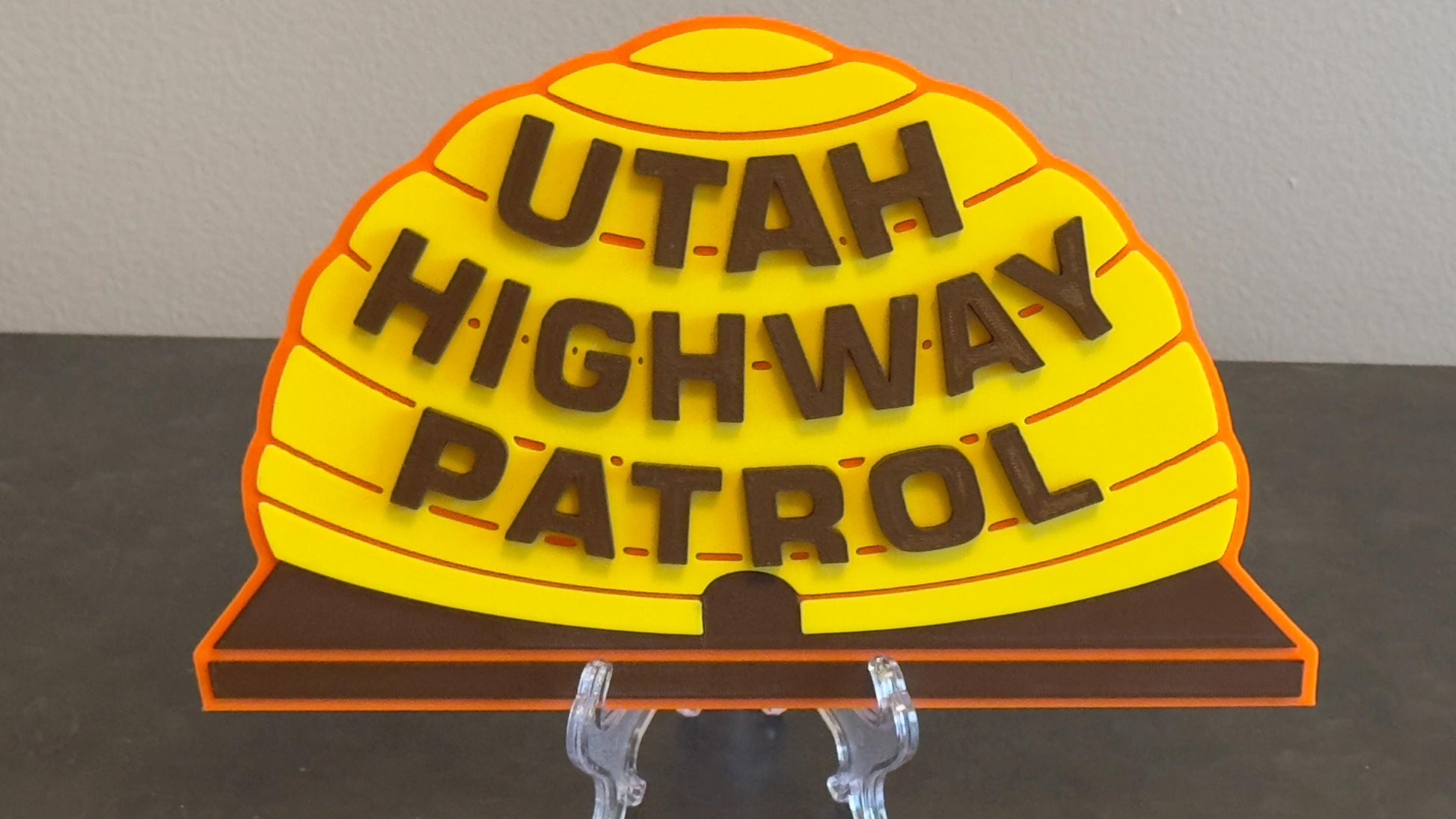 Utah Highway Patrol Bee Hive Plaque: 3D Embossed First Responder Wall Art