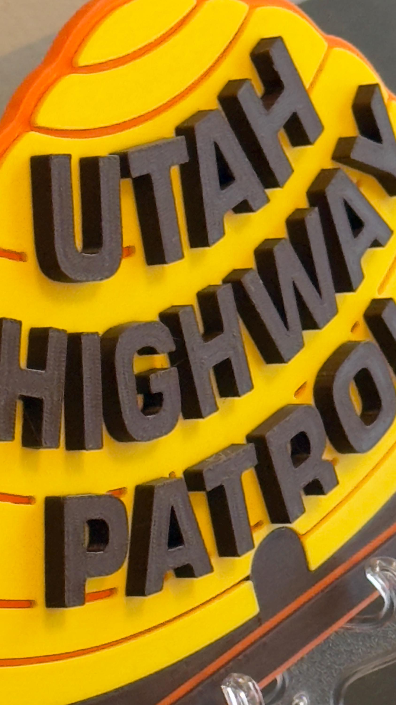 Utah Highway Patrol Bee Hive Plaque: 3D Embossed First Responder Wall Art
