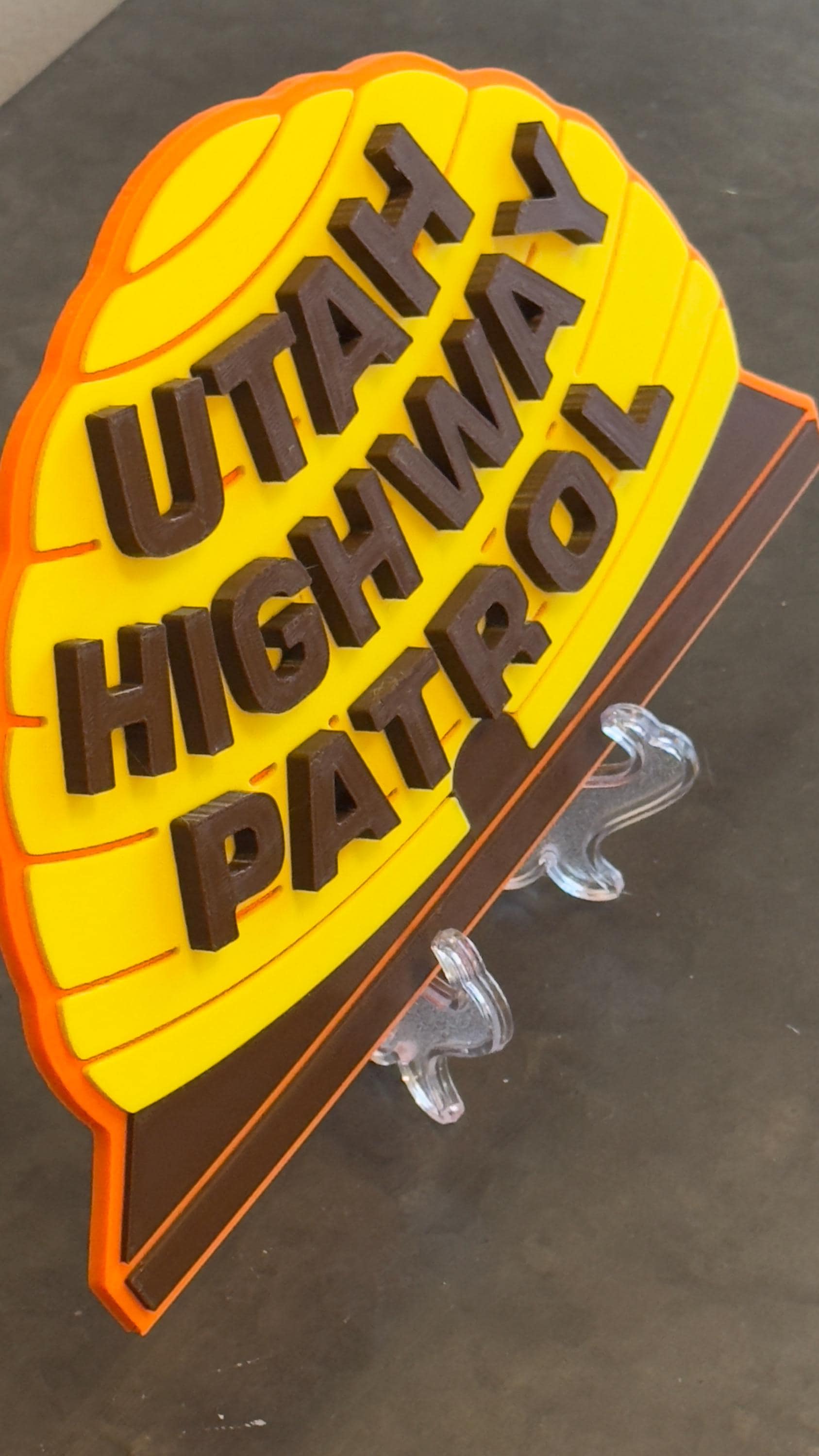 Utah Highway Patrol Bee Hive Plaque: 3D Embossed First Responder Wall Art