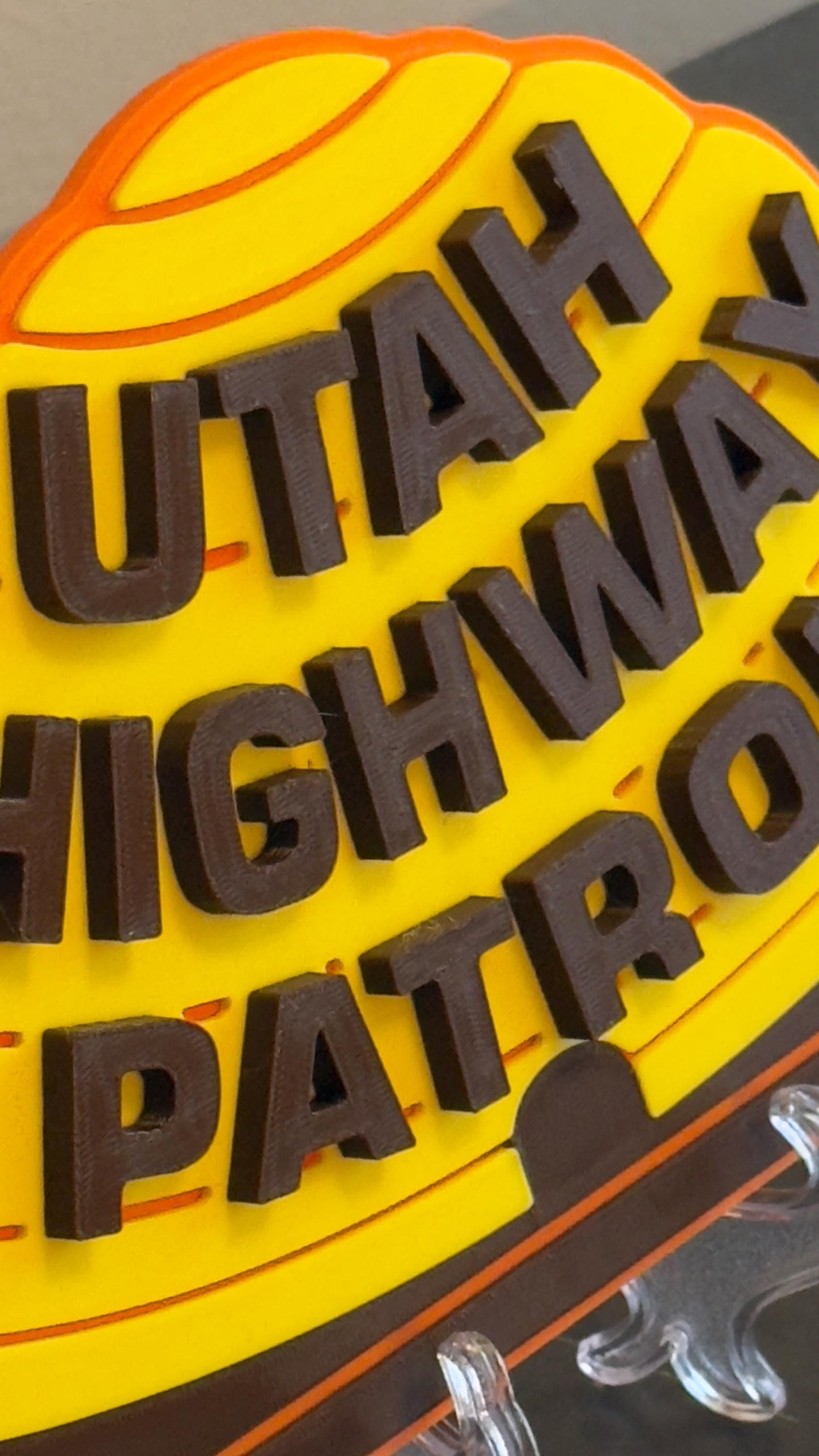 Utah Highway Patrol Bee Hive Plaque: 3D Embossed First Responder Wall Art