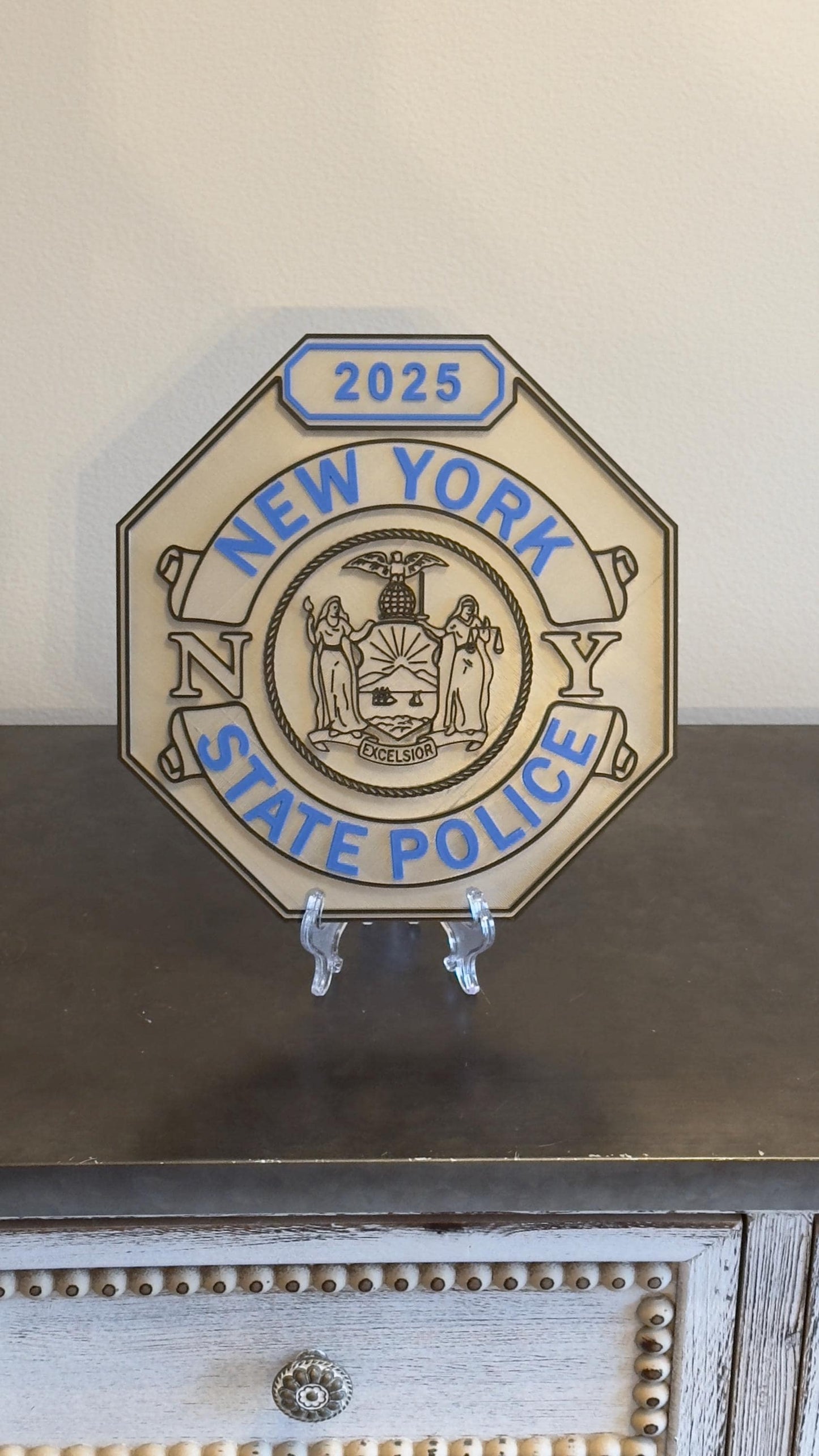 New York State Police 3D Replica Shield Plaque NY Trooper Badge