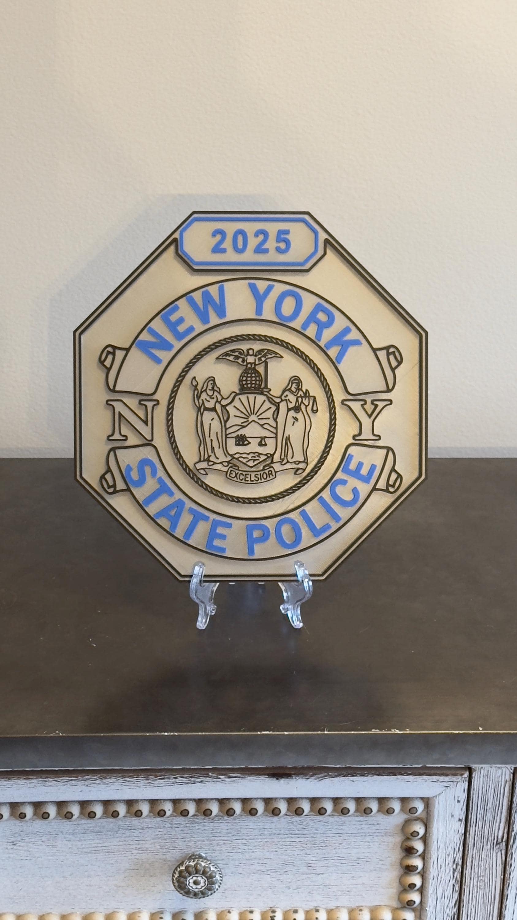 New York State Police 3D Replica Shield Plaque NY Trooper Badge