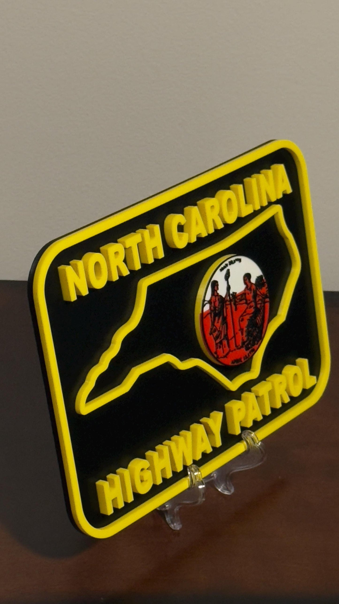 NC Highway Patrol Plaque: Bold 3D Embossed Design - Indoor Wall Decor North Carolina