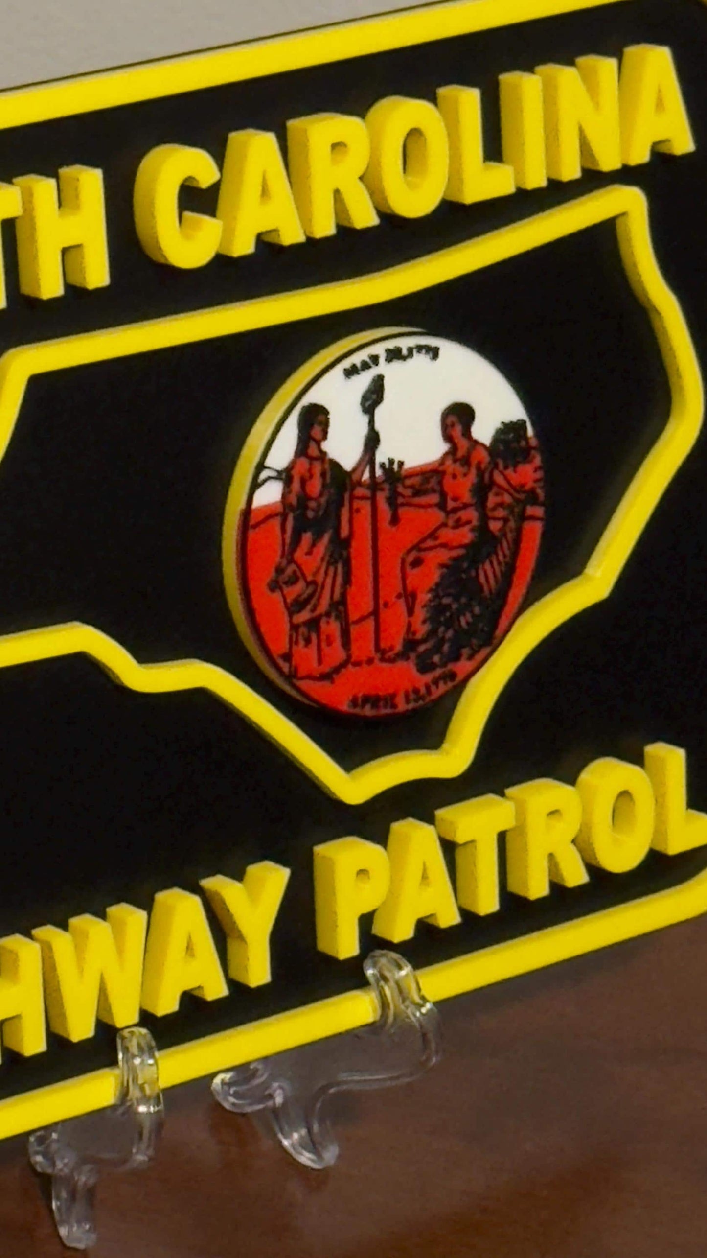 NC Highway Patrol Plaque: Bold 3D Embossed Design - Indoor Wall Decor North Carolina