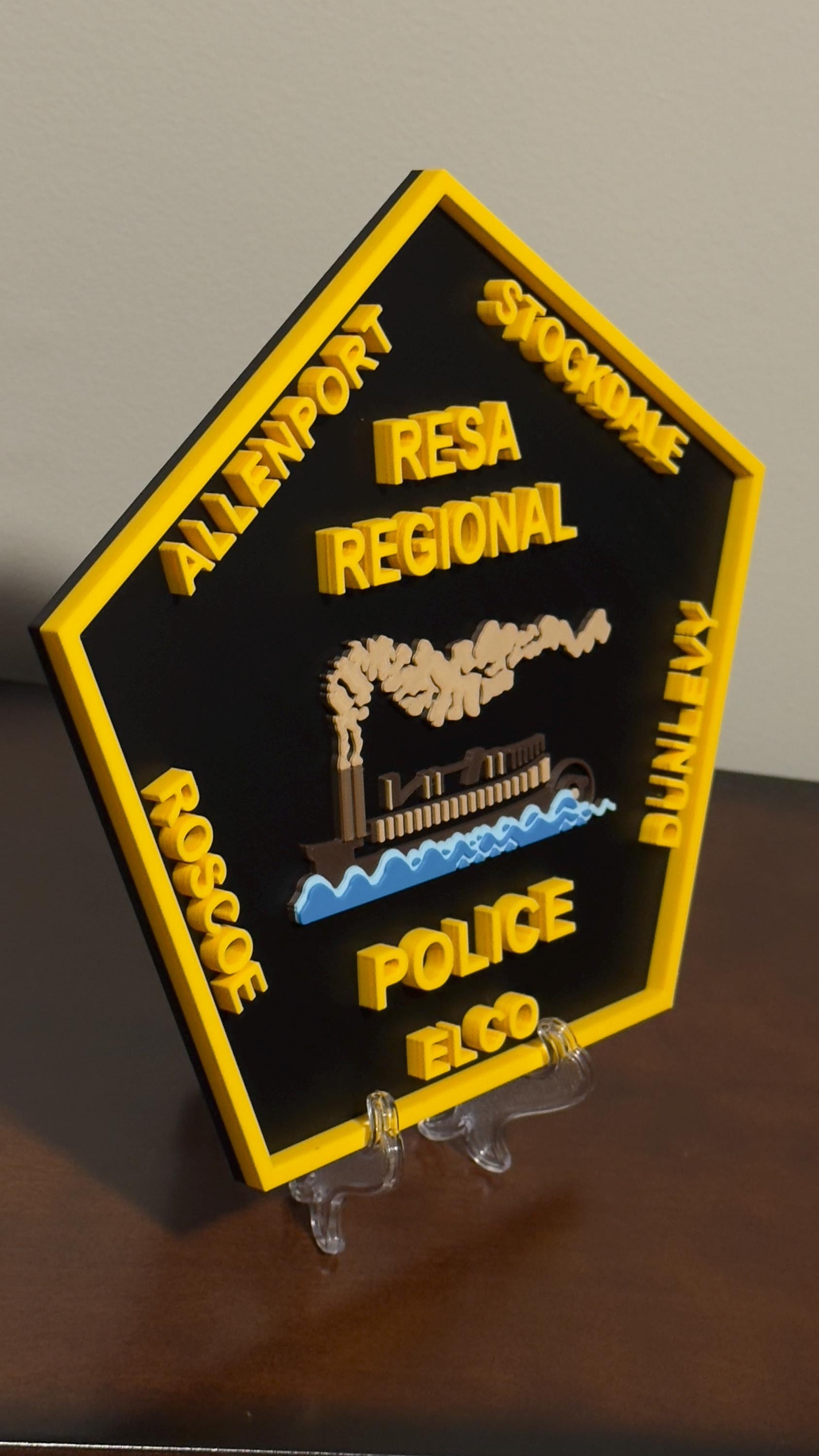 Resa Regional Police Plaque: First Responder Wall Art Pennsylvania