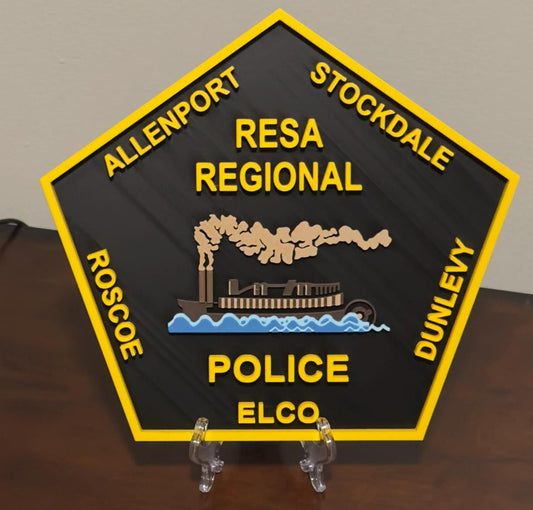 Resa Regional Police Plaque: First Responder Wall Art Pennsylvania