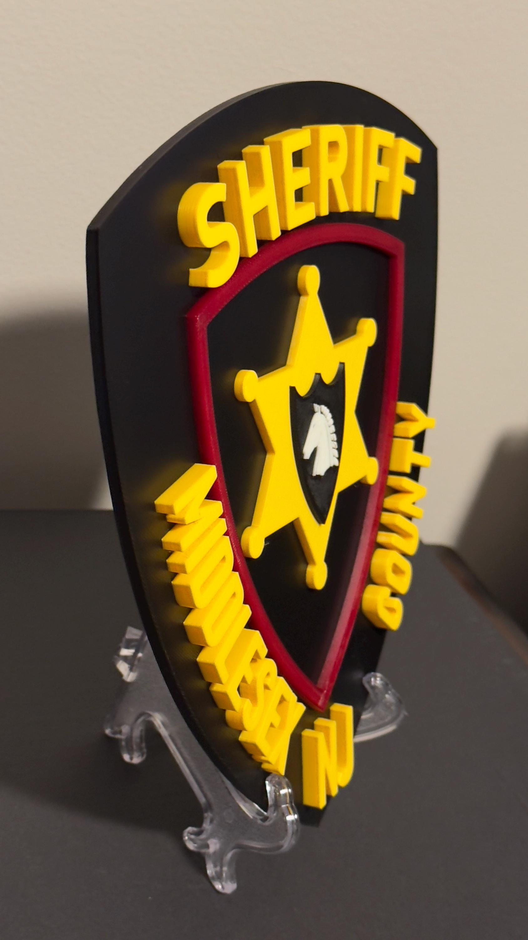 Middlesex County NJ Sheriff 3D Embossed Plaque: First Responder Wall Art New Jersey