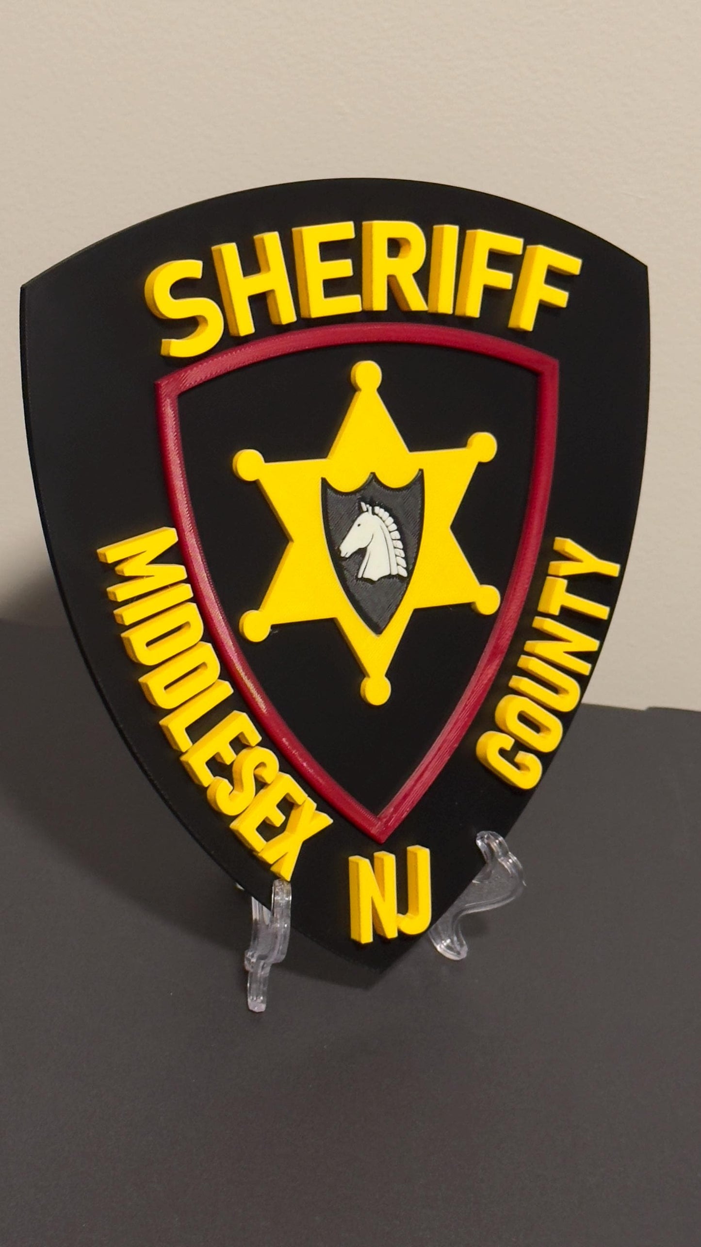 Middlesex County NJ Sheriff 3D Embossed Plaque: First Responder Wall Art New Jersey