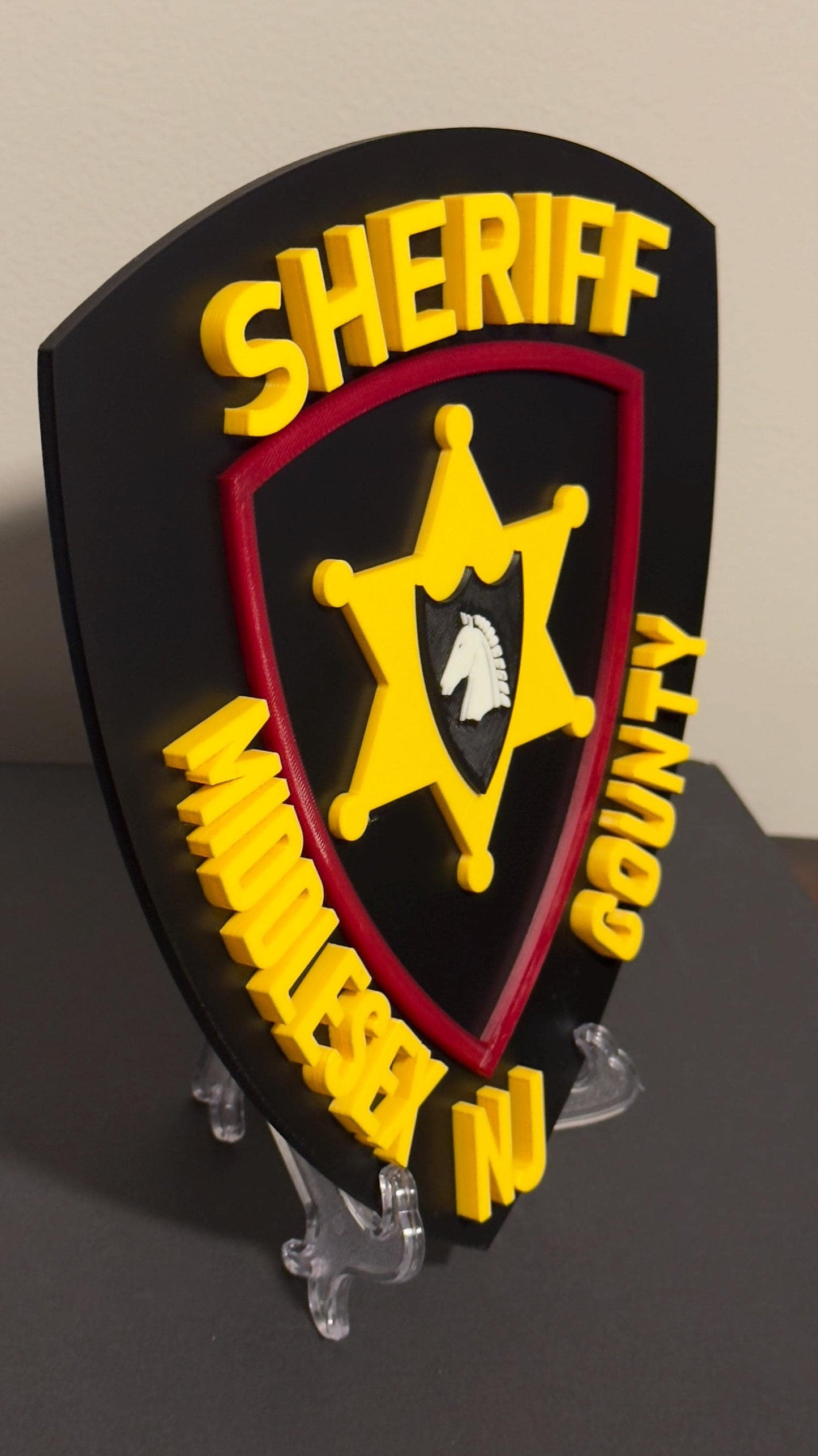 Middlesex County NJ Sheriff 3D Embossed Plaque: First Responder Wall Art New Jersey