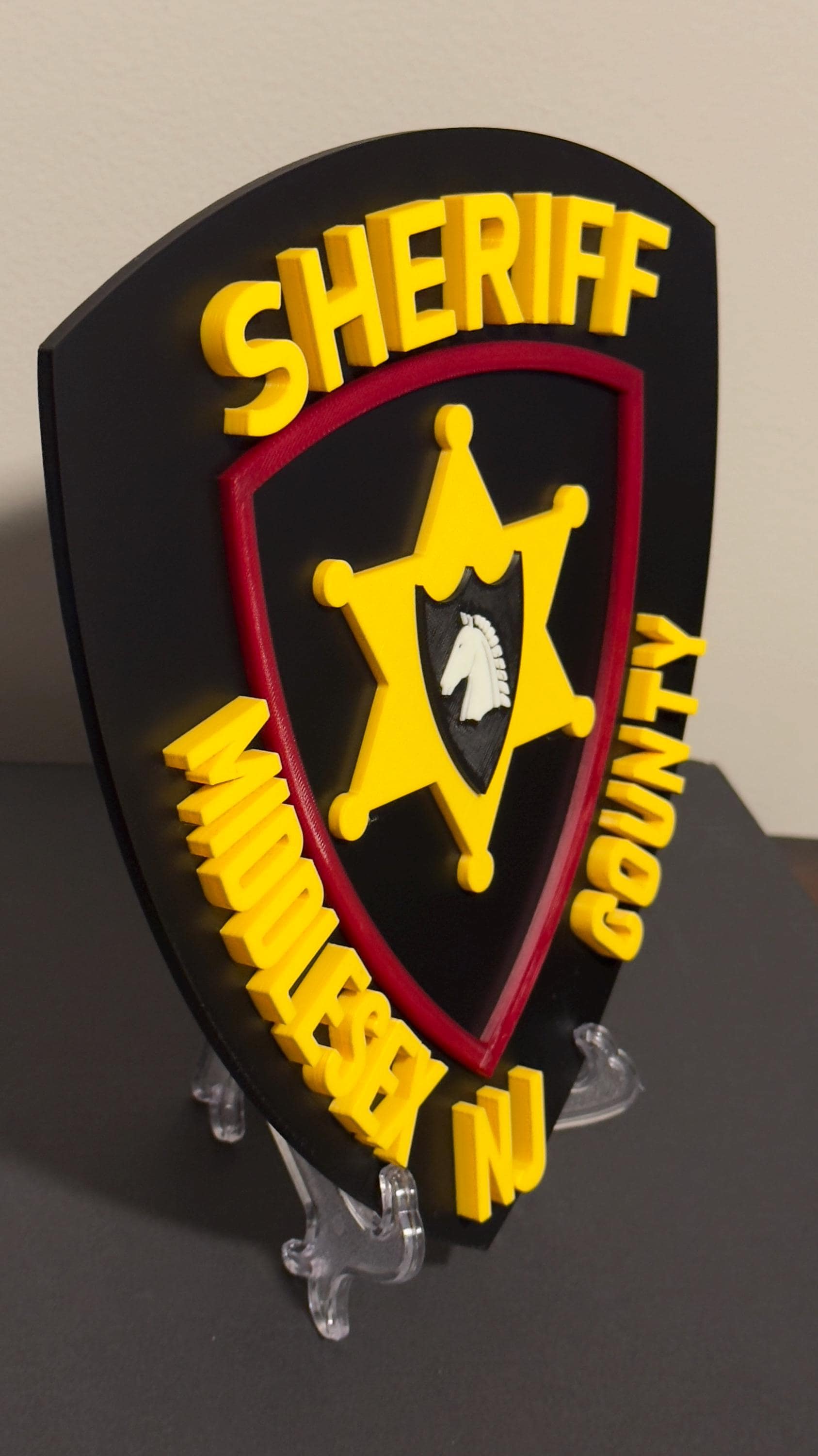 Middlesex County NJ Sheriff 3D Embossed Plaque: First Responder Wall Art New Jersey