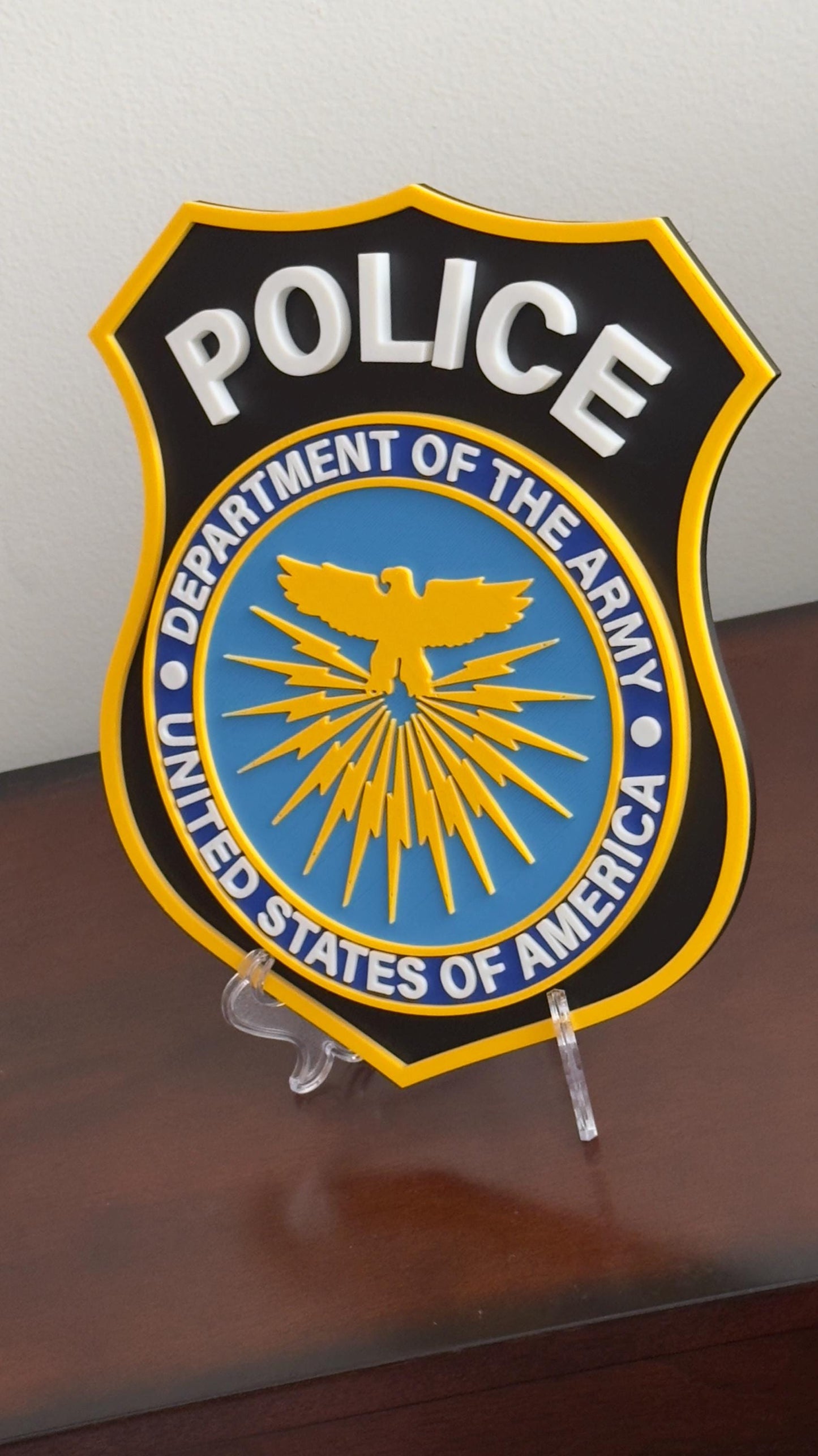 US Army Police 3D Plaque: Military Wall Art Police Gift Government